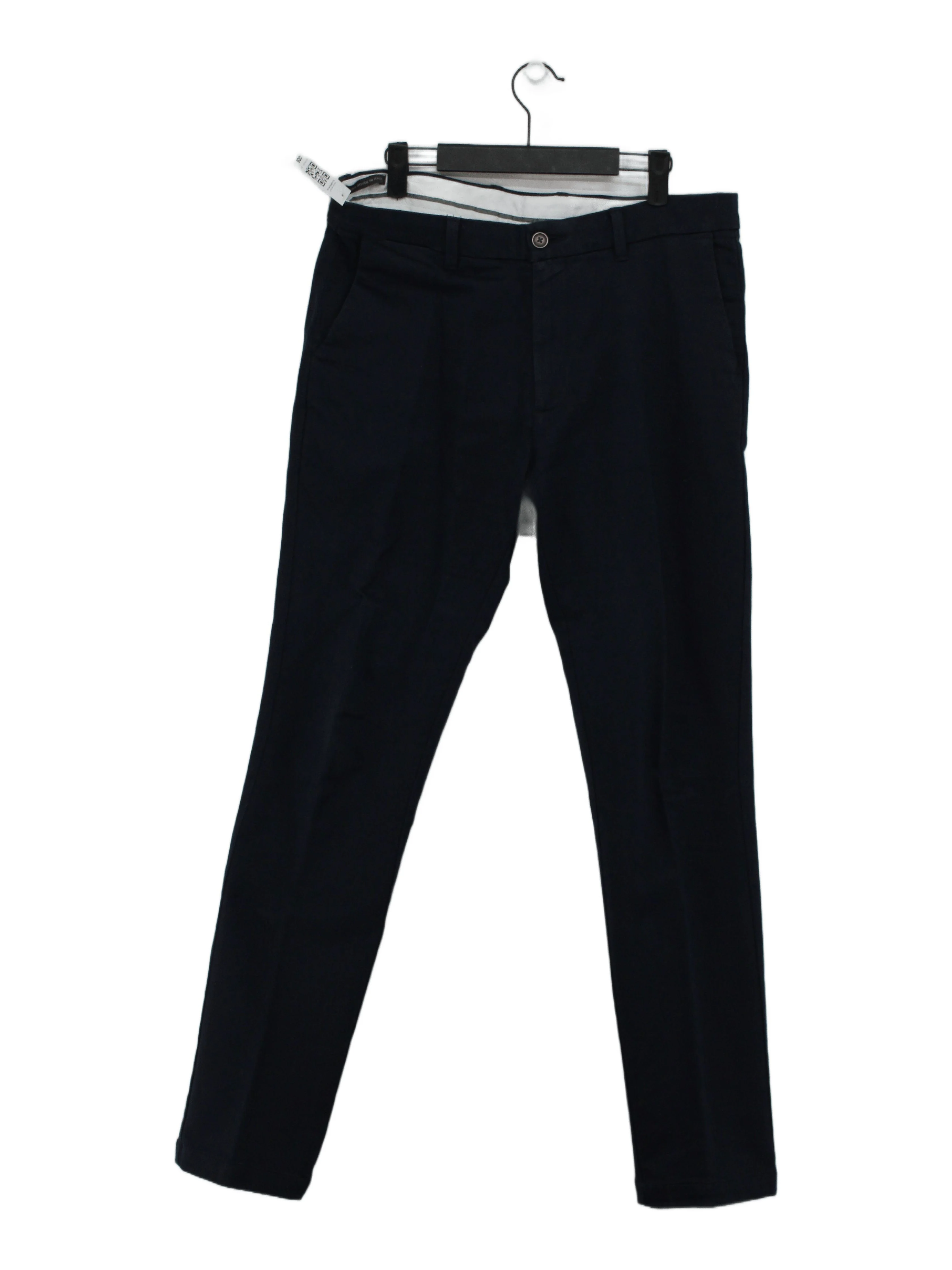 Autograph Men's Trousers W 34 in Blue Cotton with Elastane Straight Chino