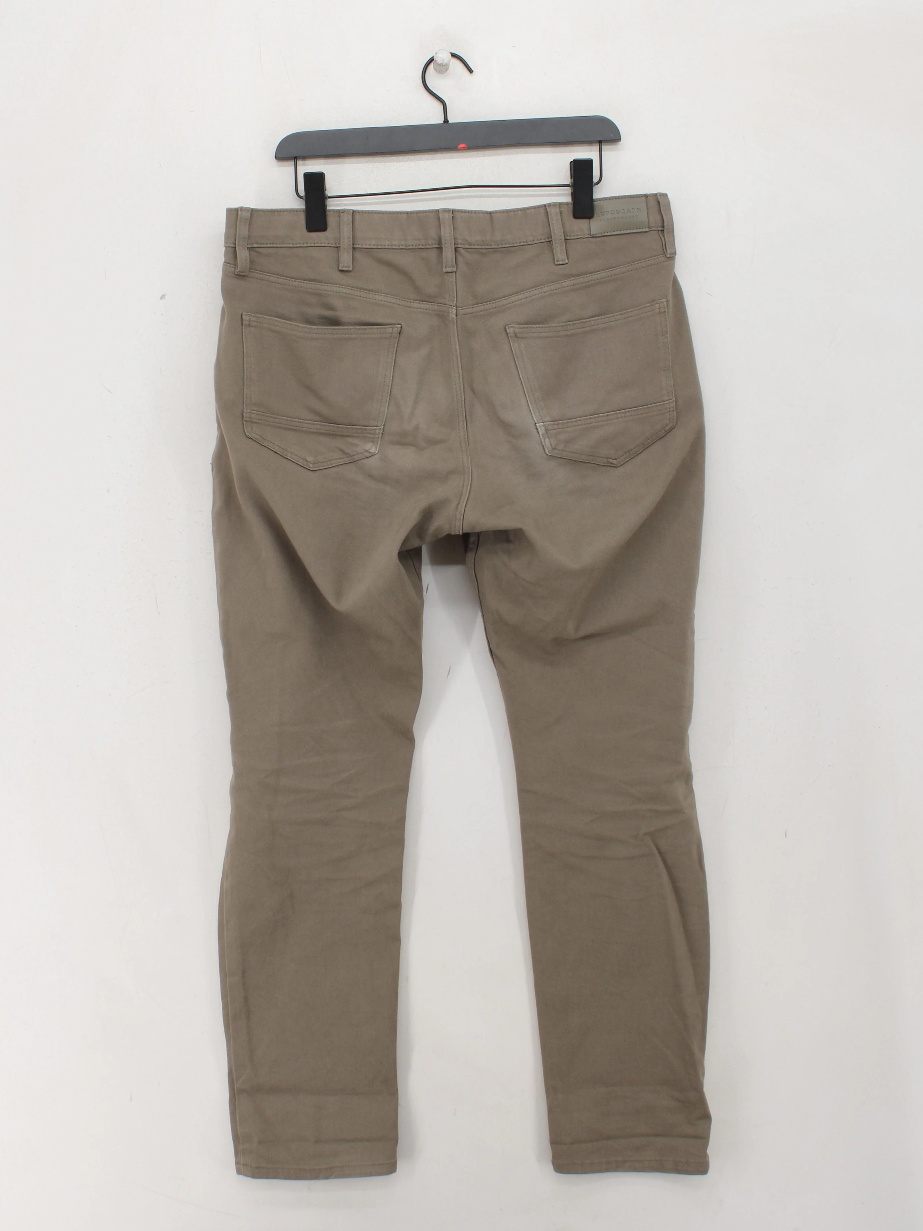 Autograph Men's Trousers W 36 in Tan Cotton with Elastane, Spandex Tapered Chino - Image 2