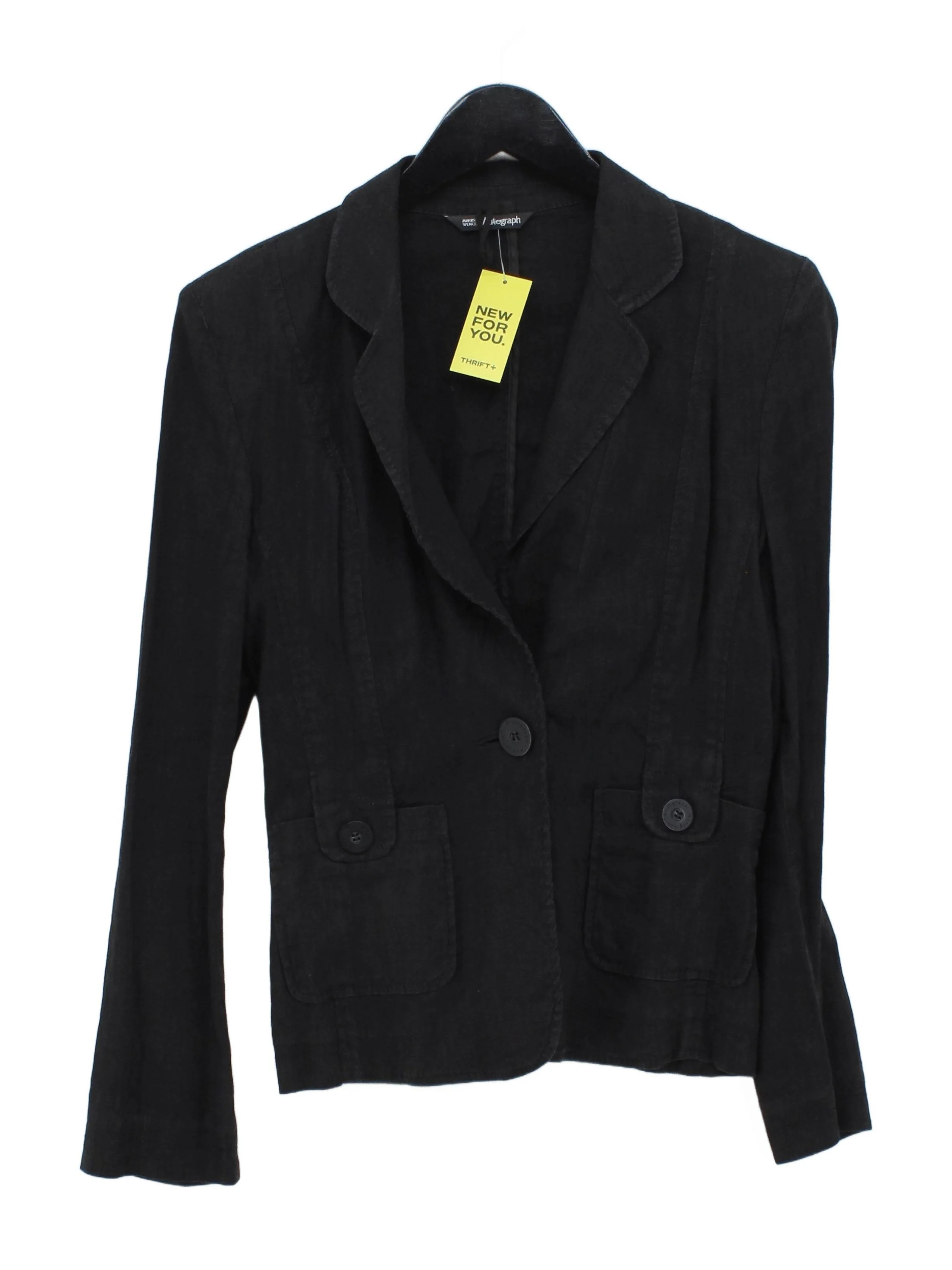 Autograph Women's Blazer UK 12 Black Linen