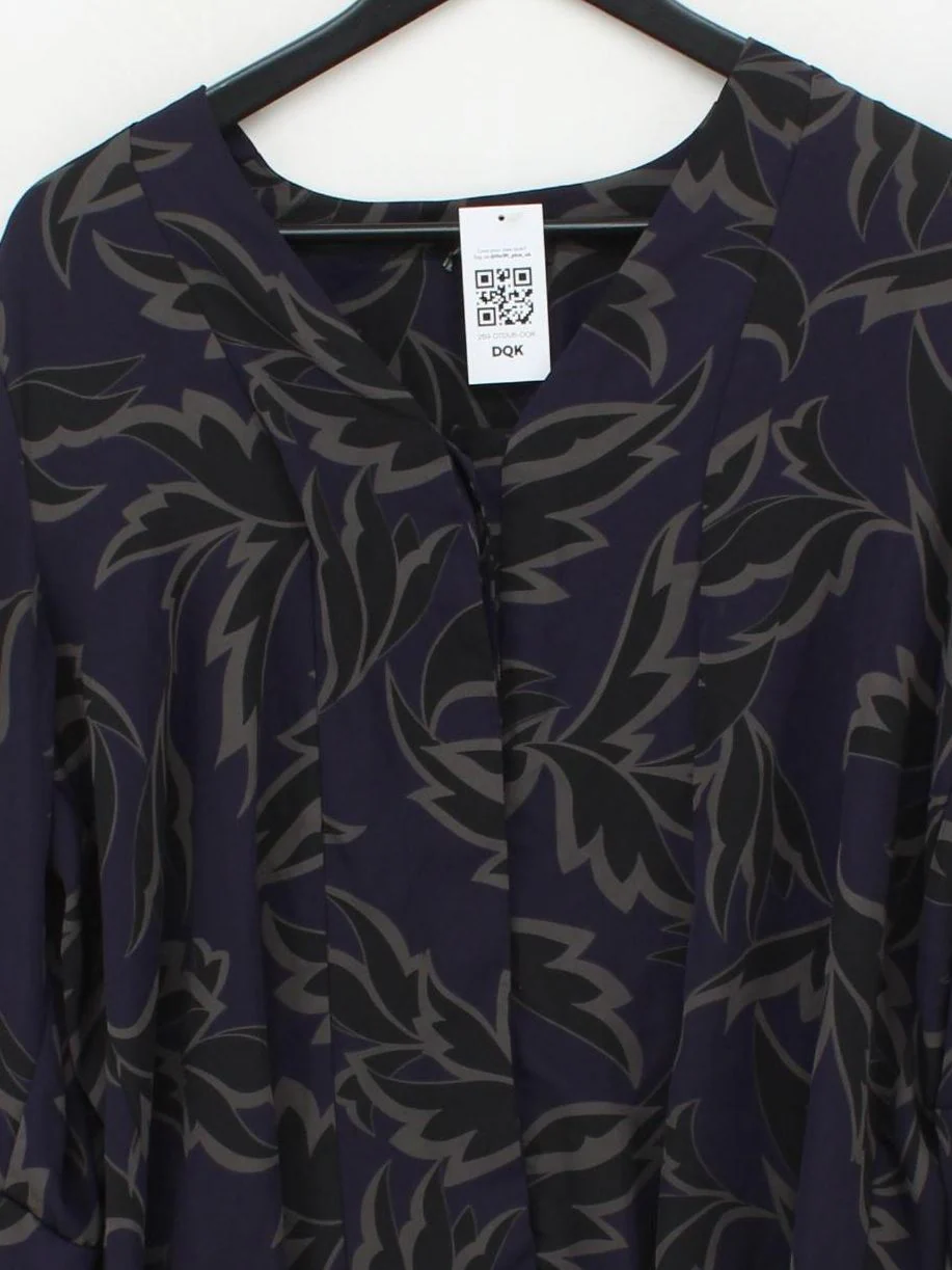 Autograph Women's Blouse M Multi Floral 100% Polyester Long Sleeve V-Neck Basic - Image 3