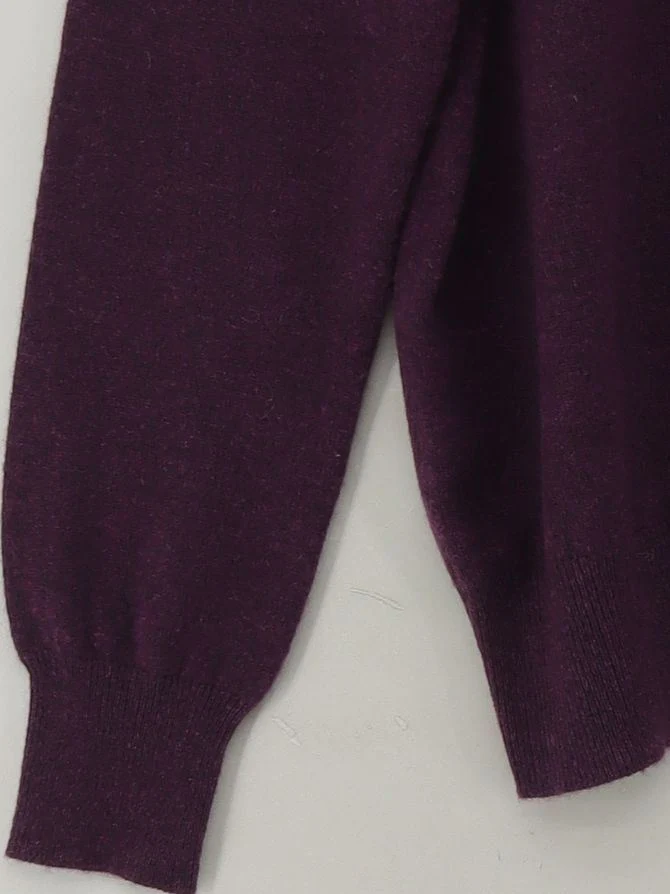 Autograph Women's Cardigan M Purple 100% Cashmere Round Neck Cardigan - Image 4