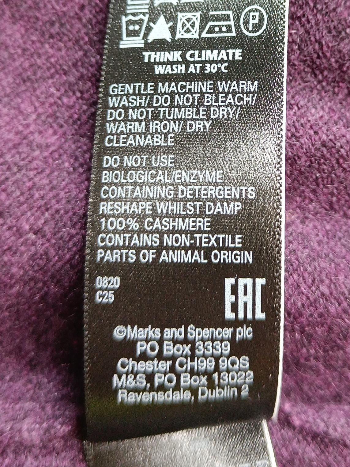 Autograph Women's Cardigan M Purple 100% Cashmere Round Neck Cardigan - Image 6