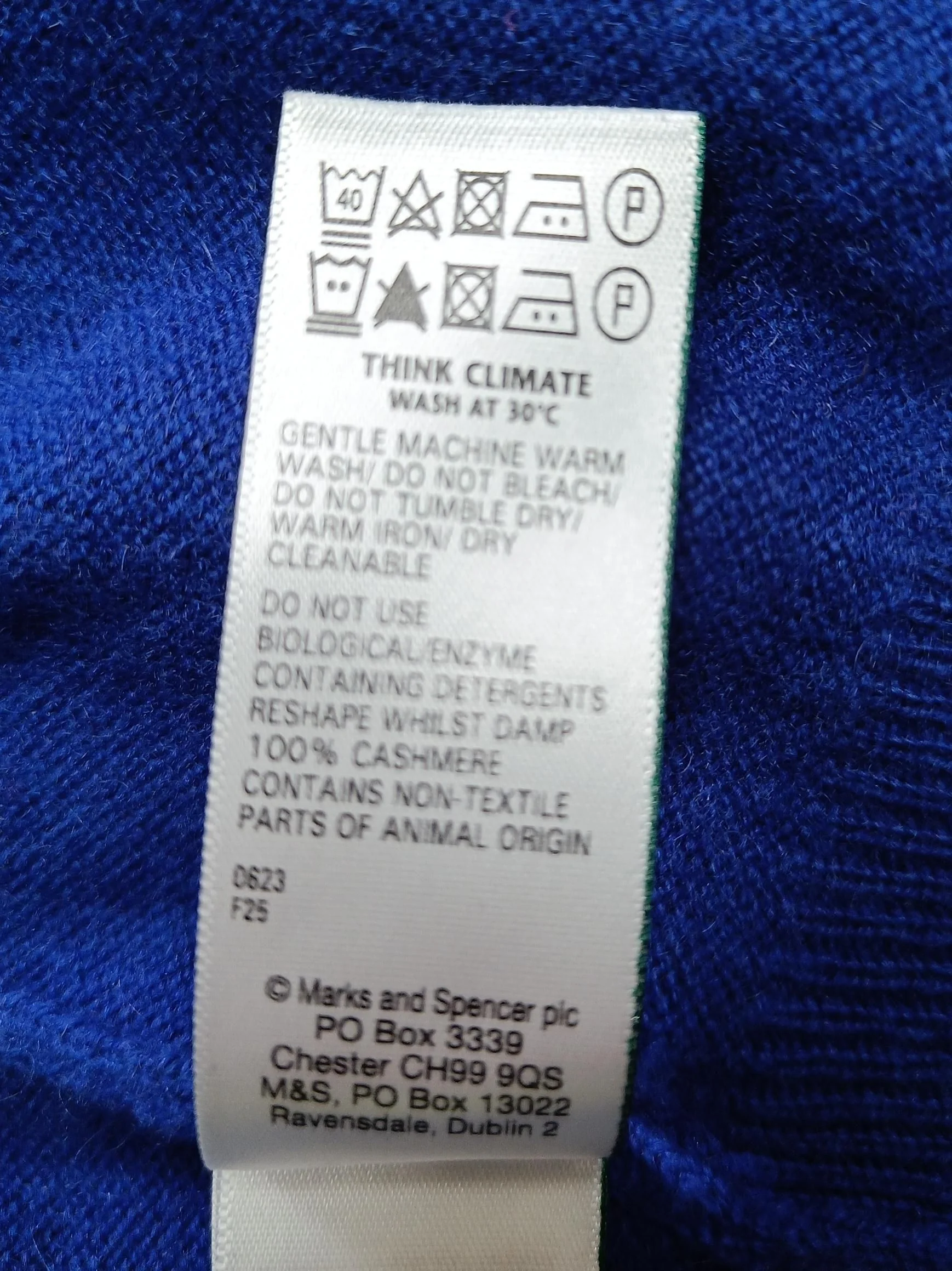 Autograph Women's Cardigan UK 14 Blue 100% Cashmere Round Neck Cardigan - Image 6