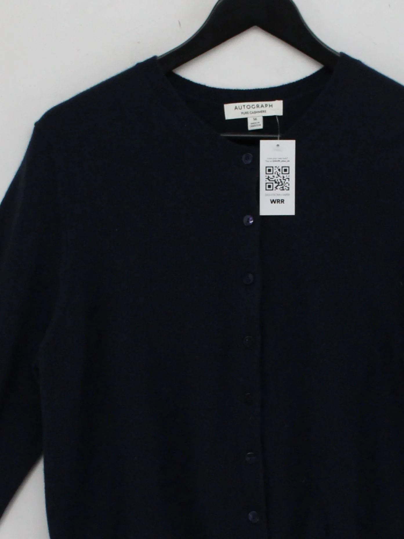 Autograph Women's Cardigan UK 16 Blue 100% Cashmere Round Neck Cardigan - Image 3