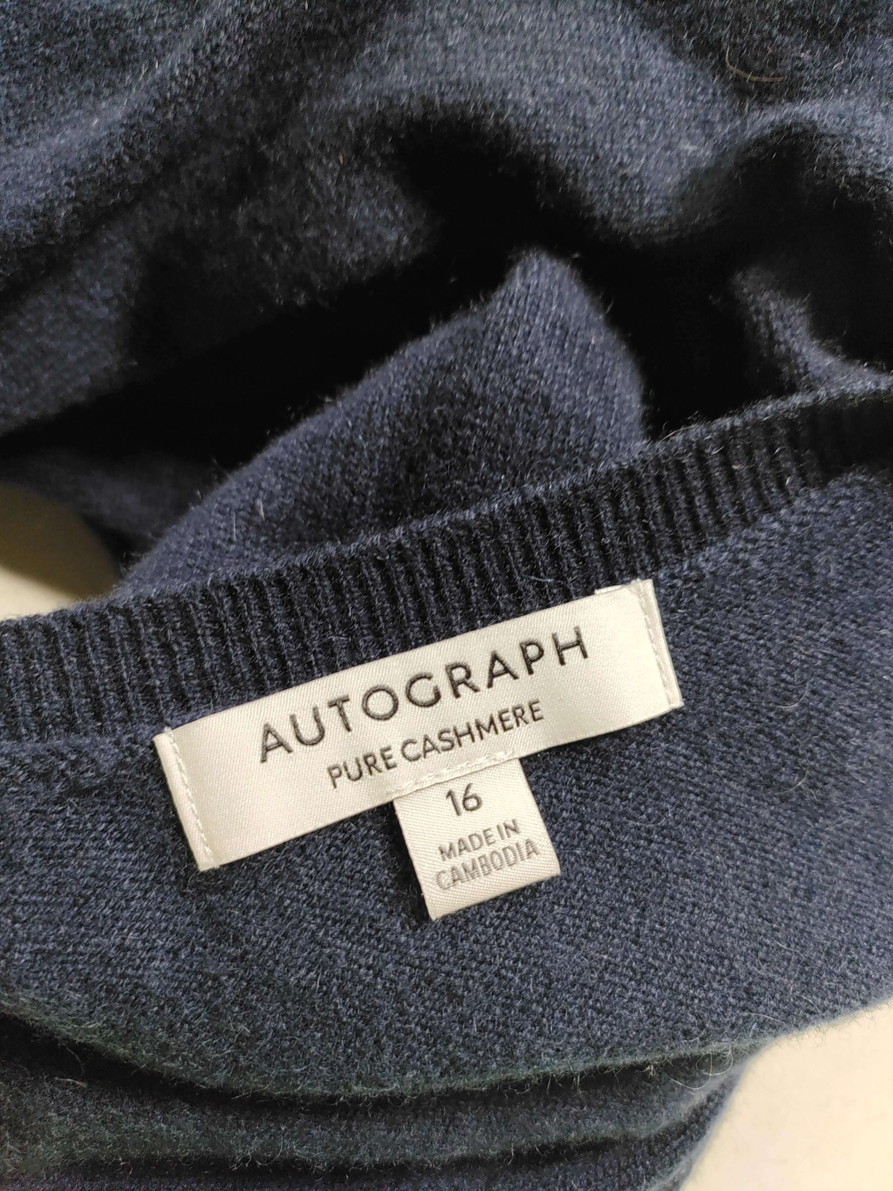 Autograph Women's Cardigan UK 16 Blue 100% Cashmere Round Neck Cardigan - Image 6