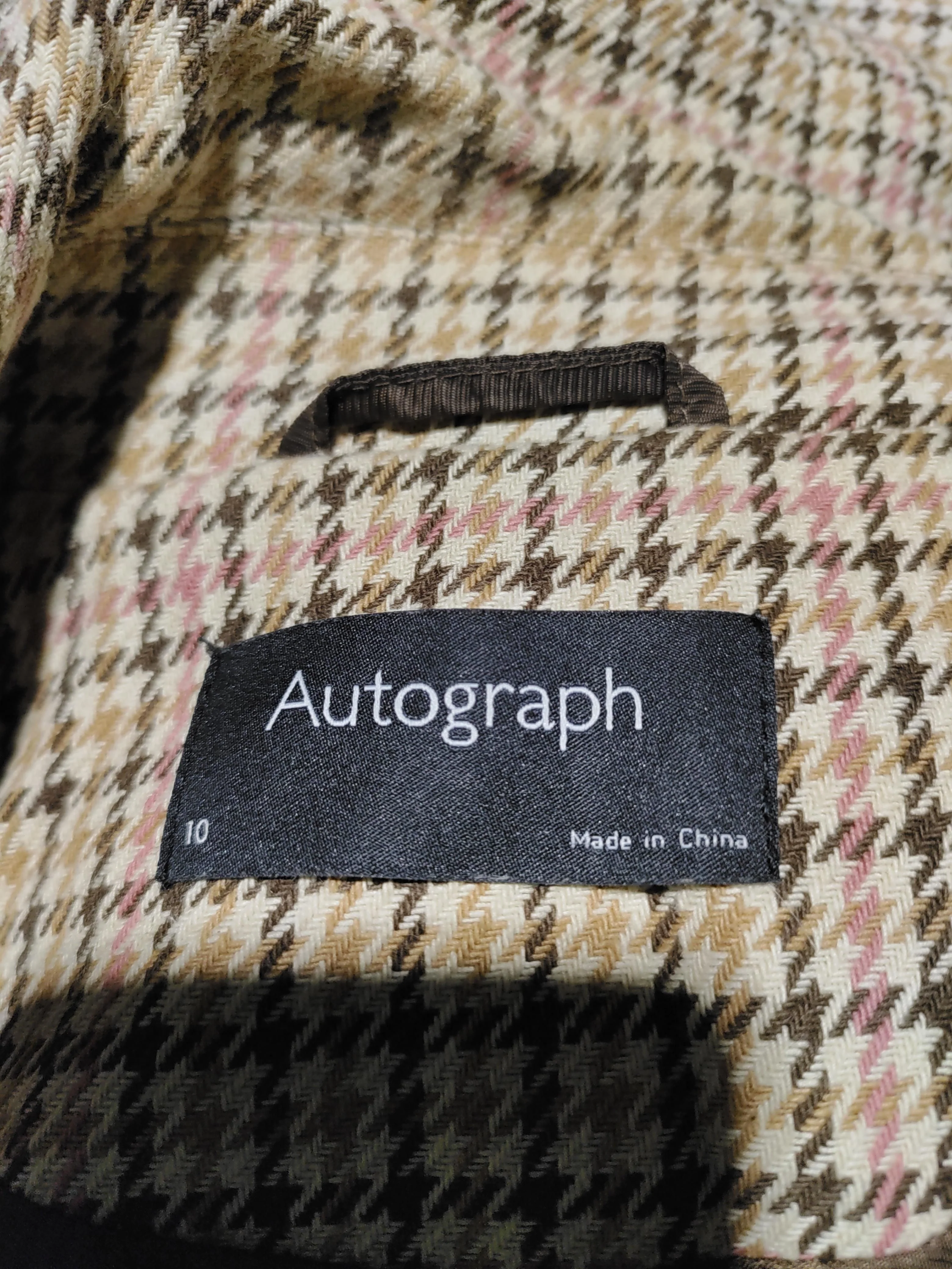 Autograph Women's Coat UK 10 Multi Checkered Cotton with Polyester Trench Coat - Image 5