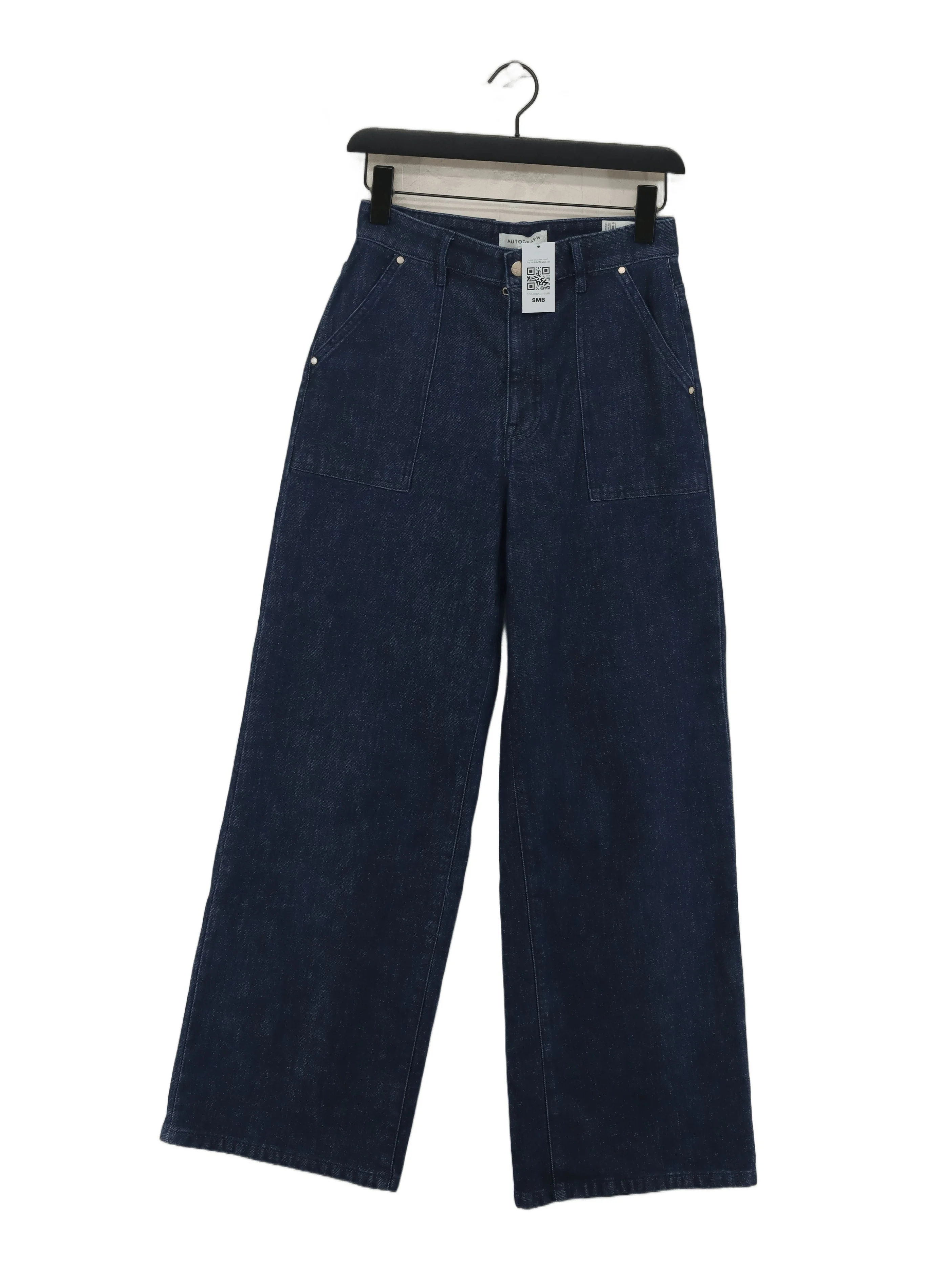 Autograph Women's Jeans UK 8 Blue Cotton with Elastane Wide-Leg
