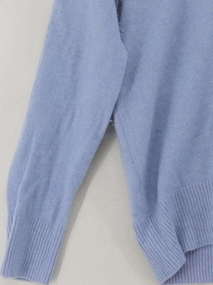Autograph Women's Jumper M Blue 100% Cashmere V-Neck Pullover - Image 4