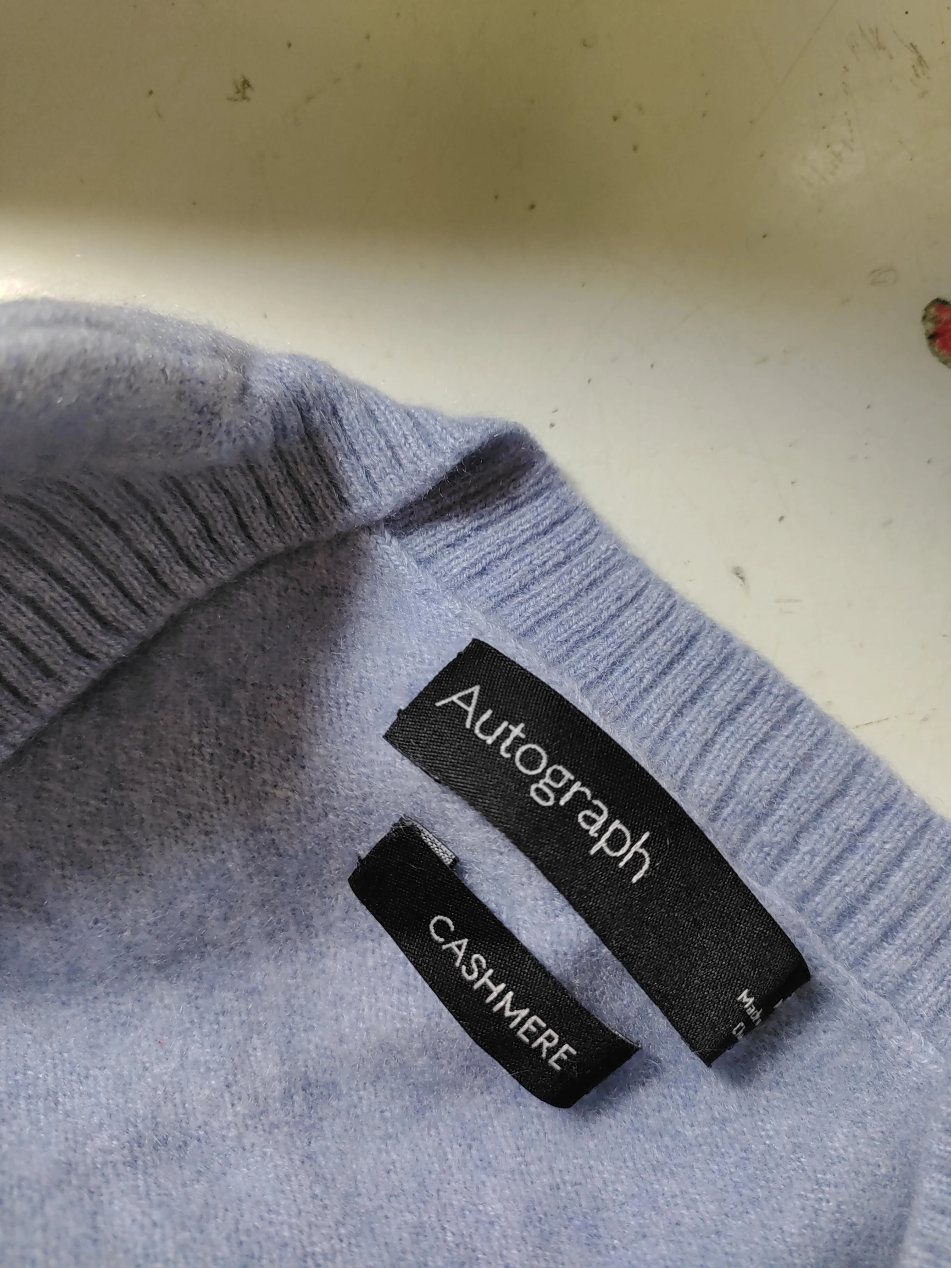 Autograph Women's Jumper M Blue 100% Cashmere V-Neck Pullover - Image 6