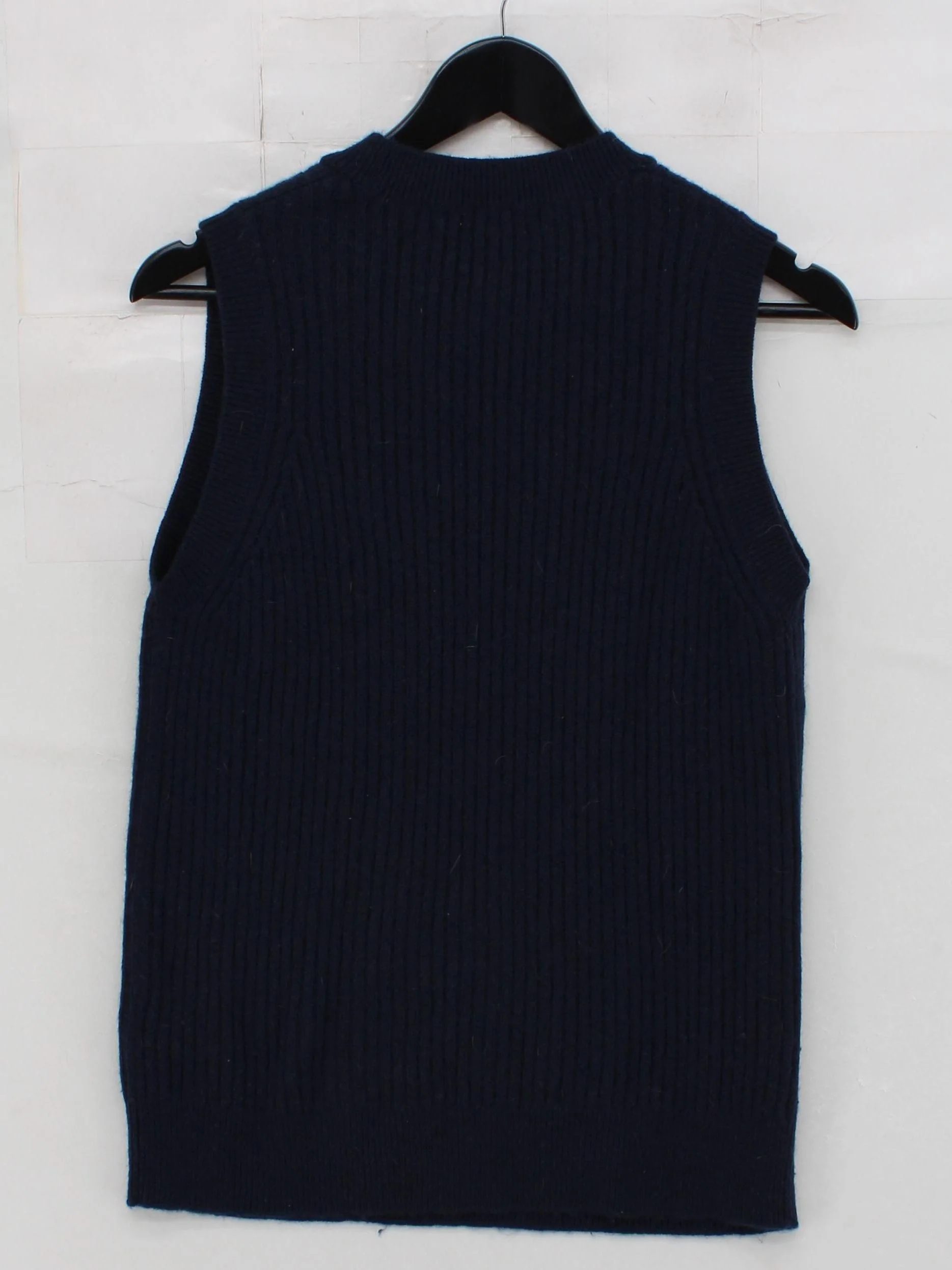 Autograph Women's Jumper M Blue Wool with Cashmere Crew Neck Vest - Image 2