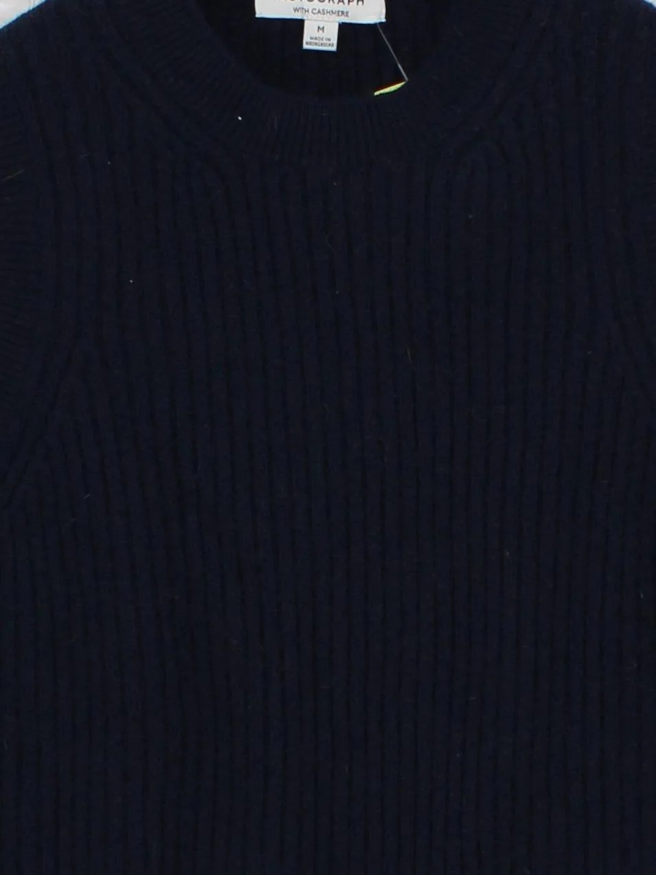 Autograph Women's Jumper M Blue Wool with Cashmere Crew Neck Vest - Image 3
