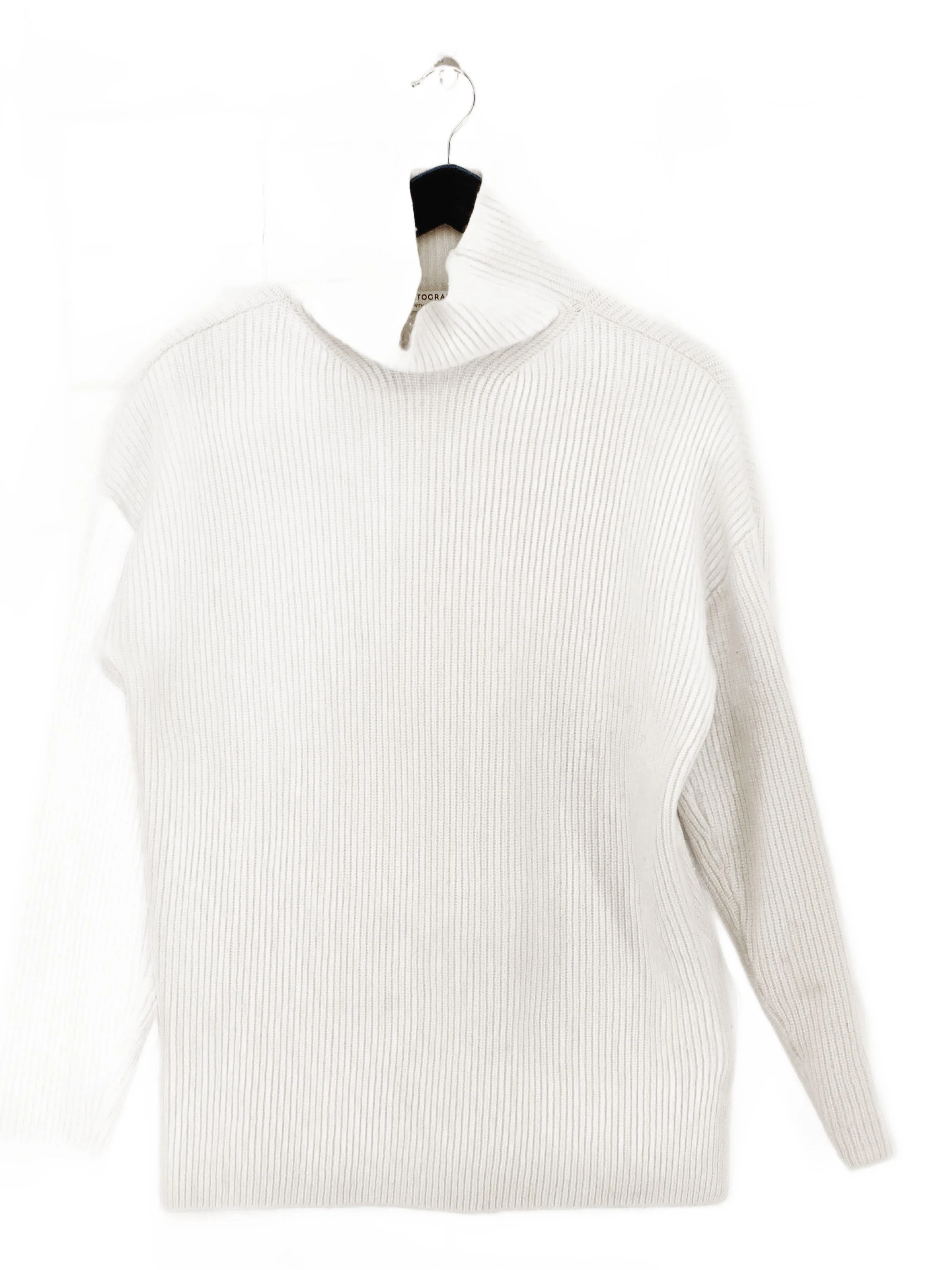 Autograph Women's Jumper M Cream Wool with Cashmere Roll Neck Pullover