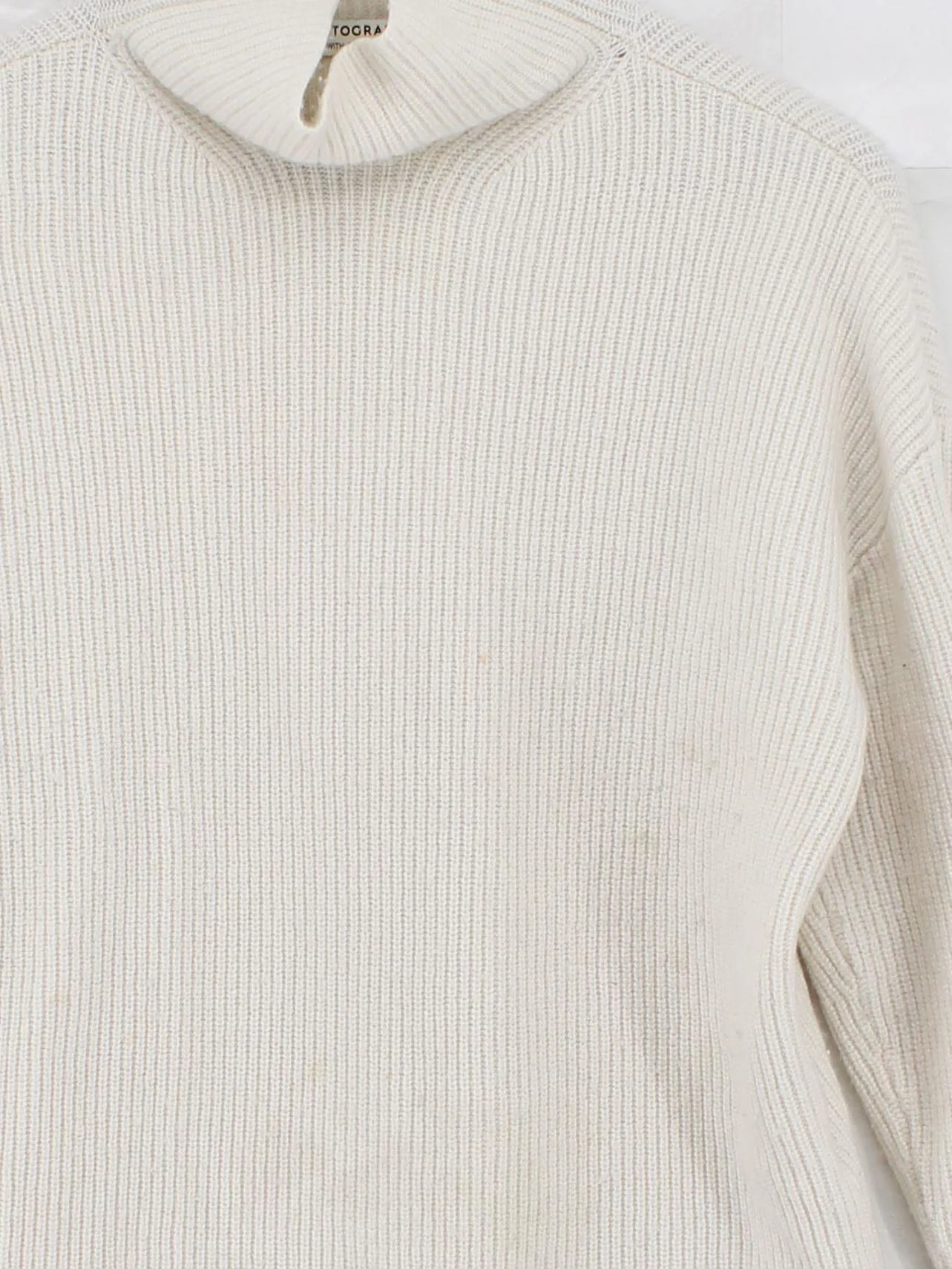 Autograph Women's Jumper M Cream Wool with Cashmere Roll Neck Pullover - Image 3