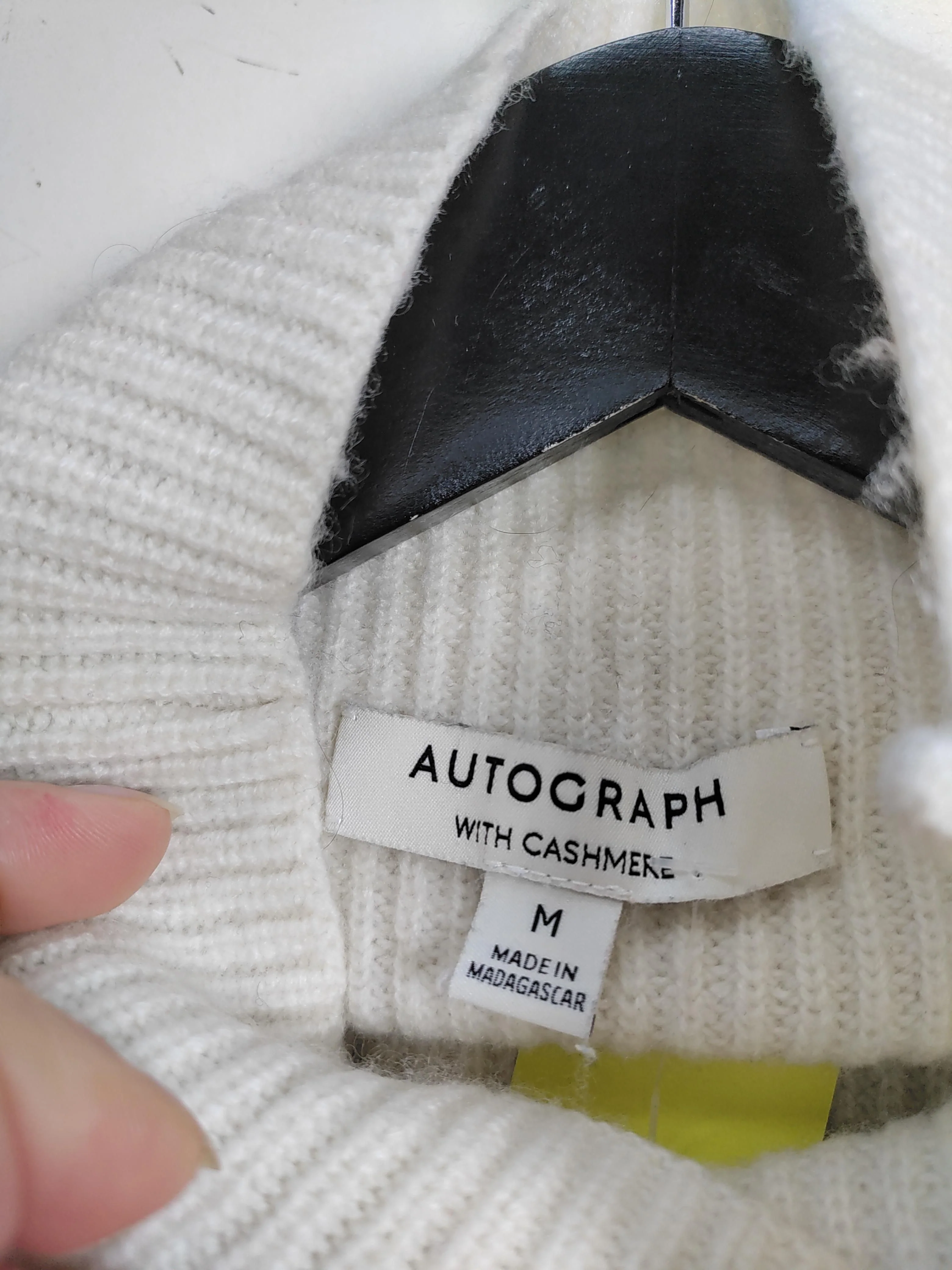 Autograph Women's Jumper M Cream Wool with Cashmere Roll Neck Pullover - Image 7