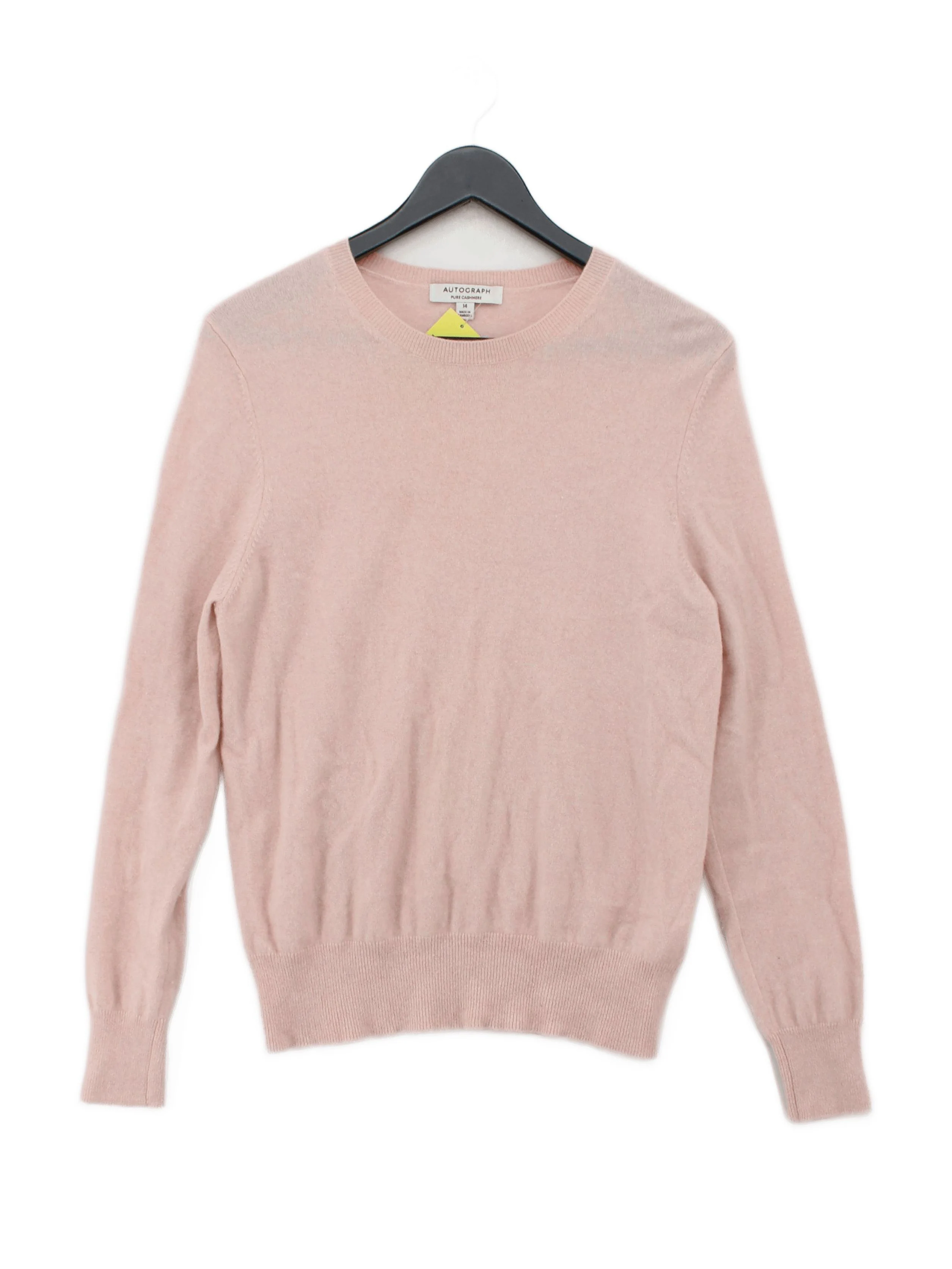Autograph Women's Jumper M Pink 100% Cashmere Round Neck Pullover