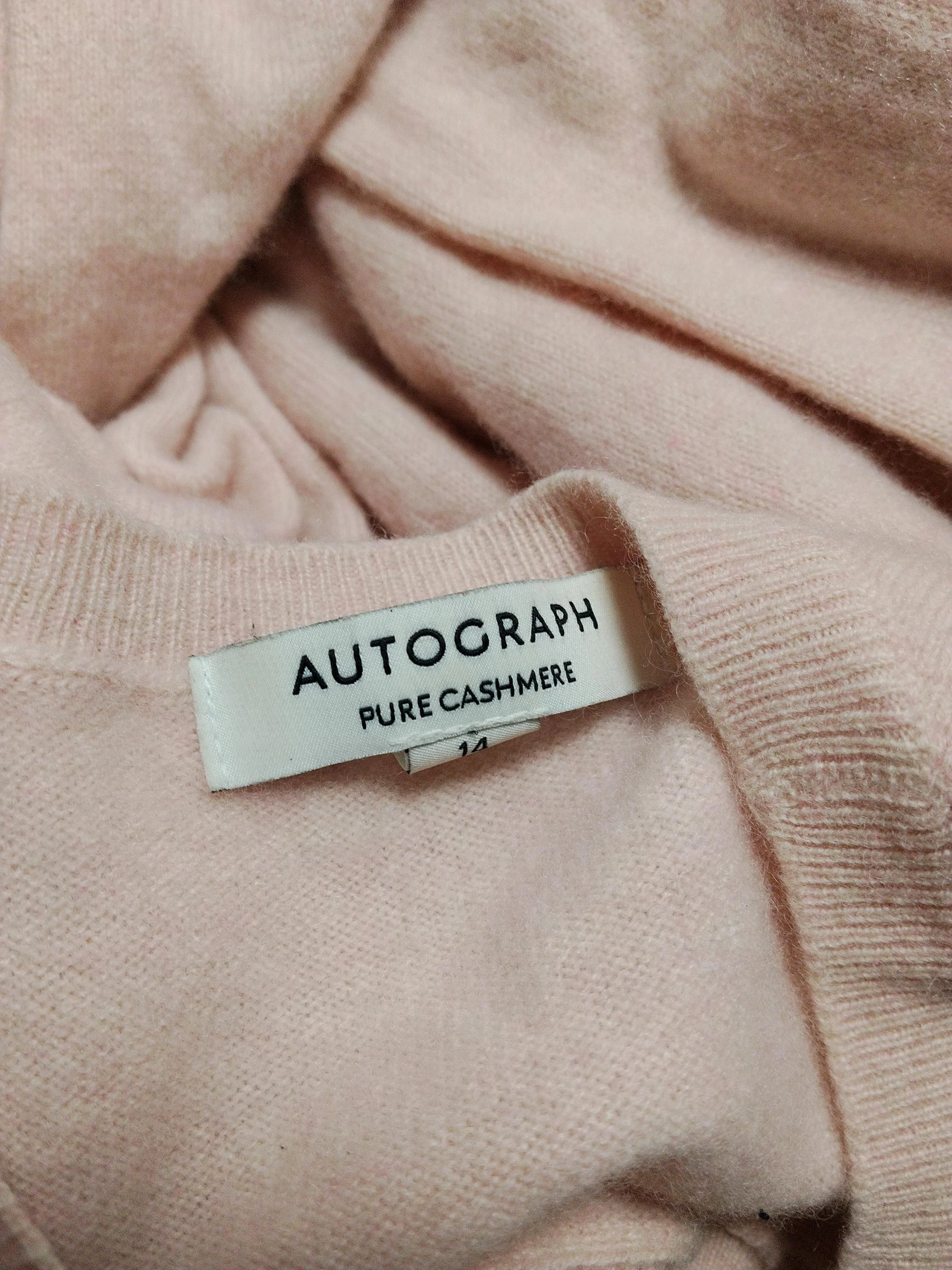 Autograph Women's Jumper M Pink 100% Cashmere Round Neck Pullover - Image 6