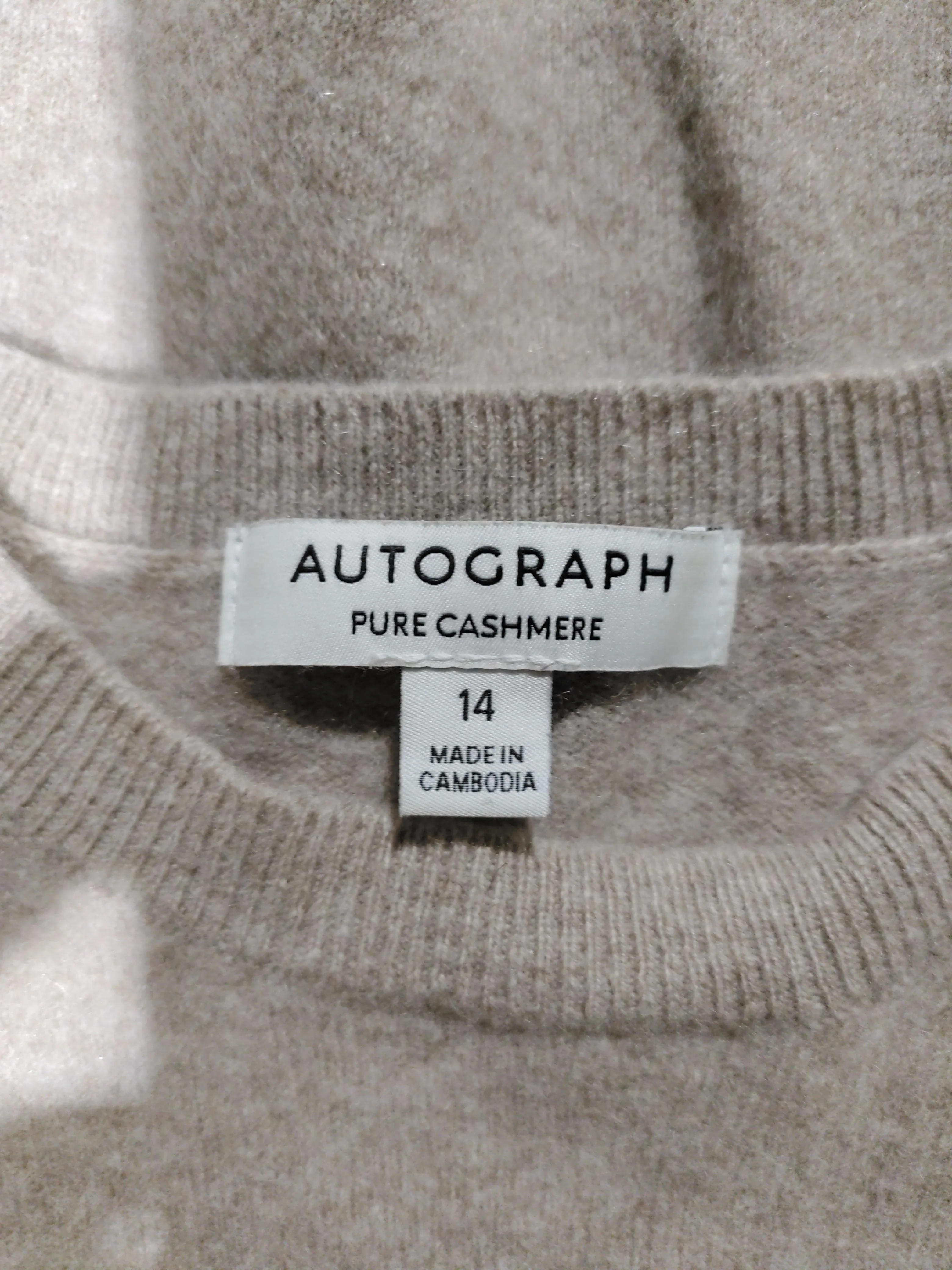 Autograph Women's Jumper M Tan 100% Cashmere Crew Neck Pullover - Image 6