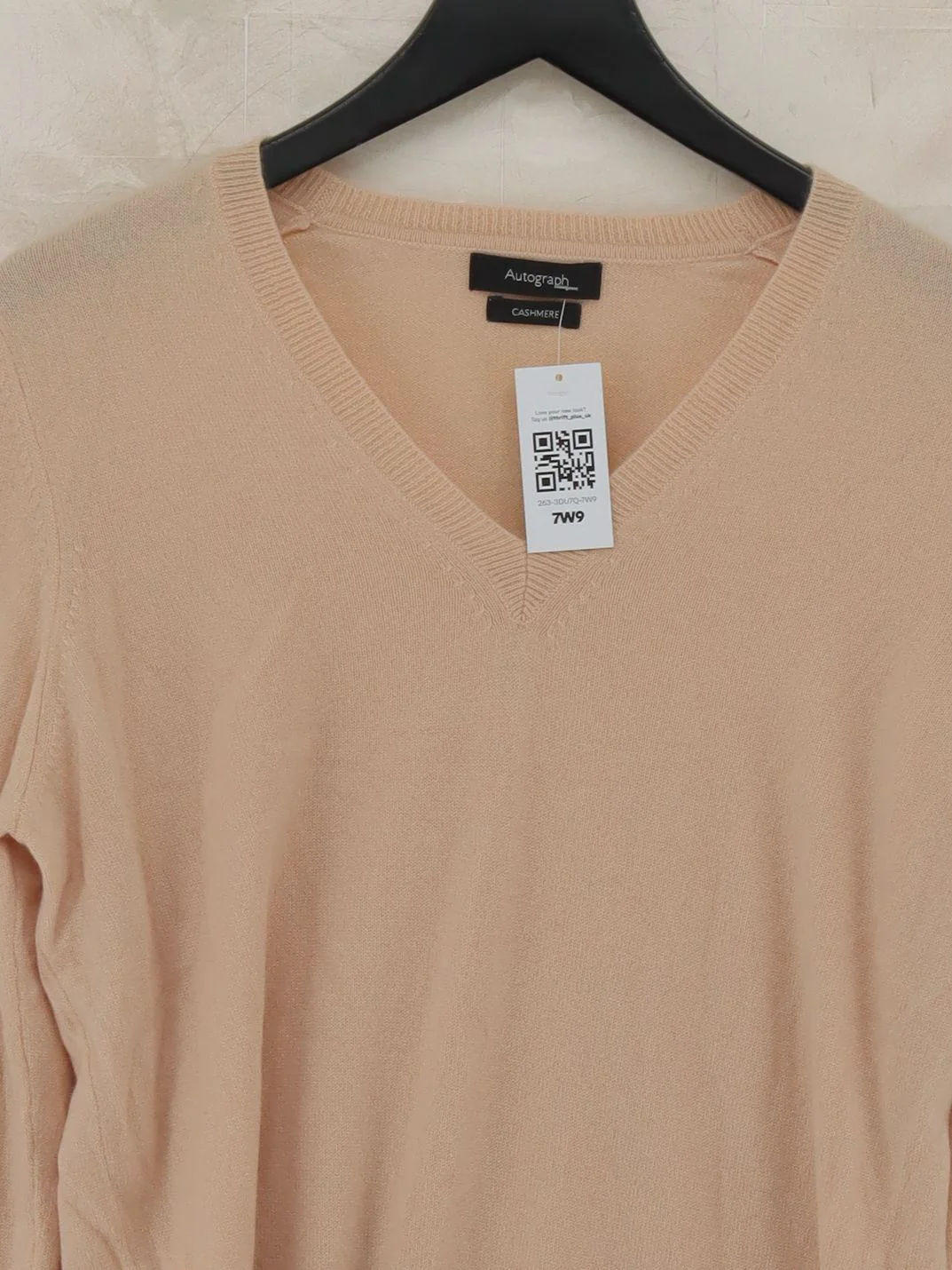 Autograph Women's Jumper S Cream 100% Cashmere V-Neck Pullover - Image 3