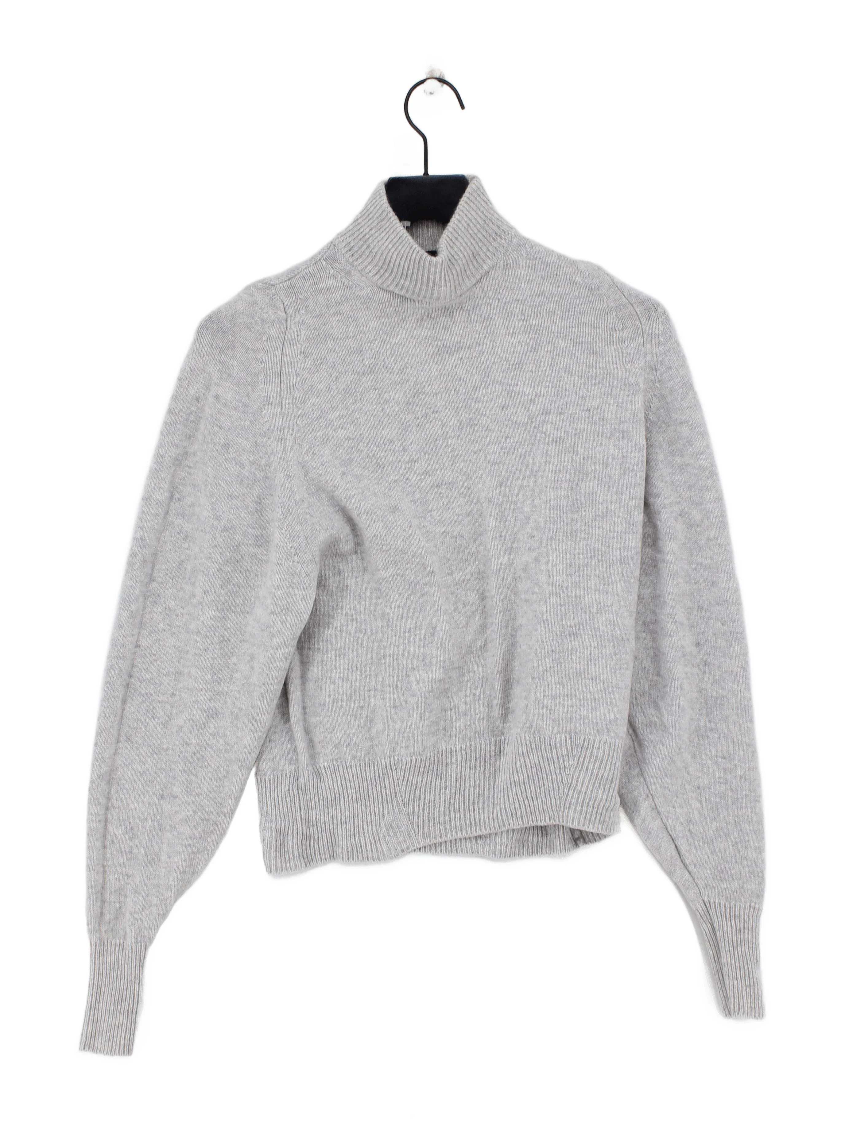 Autograph Women's Jumper UK 10 Grey Wool with Cashmere Roll Neck Pullover