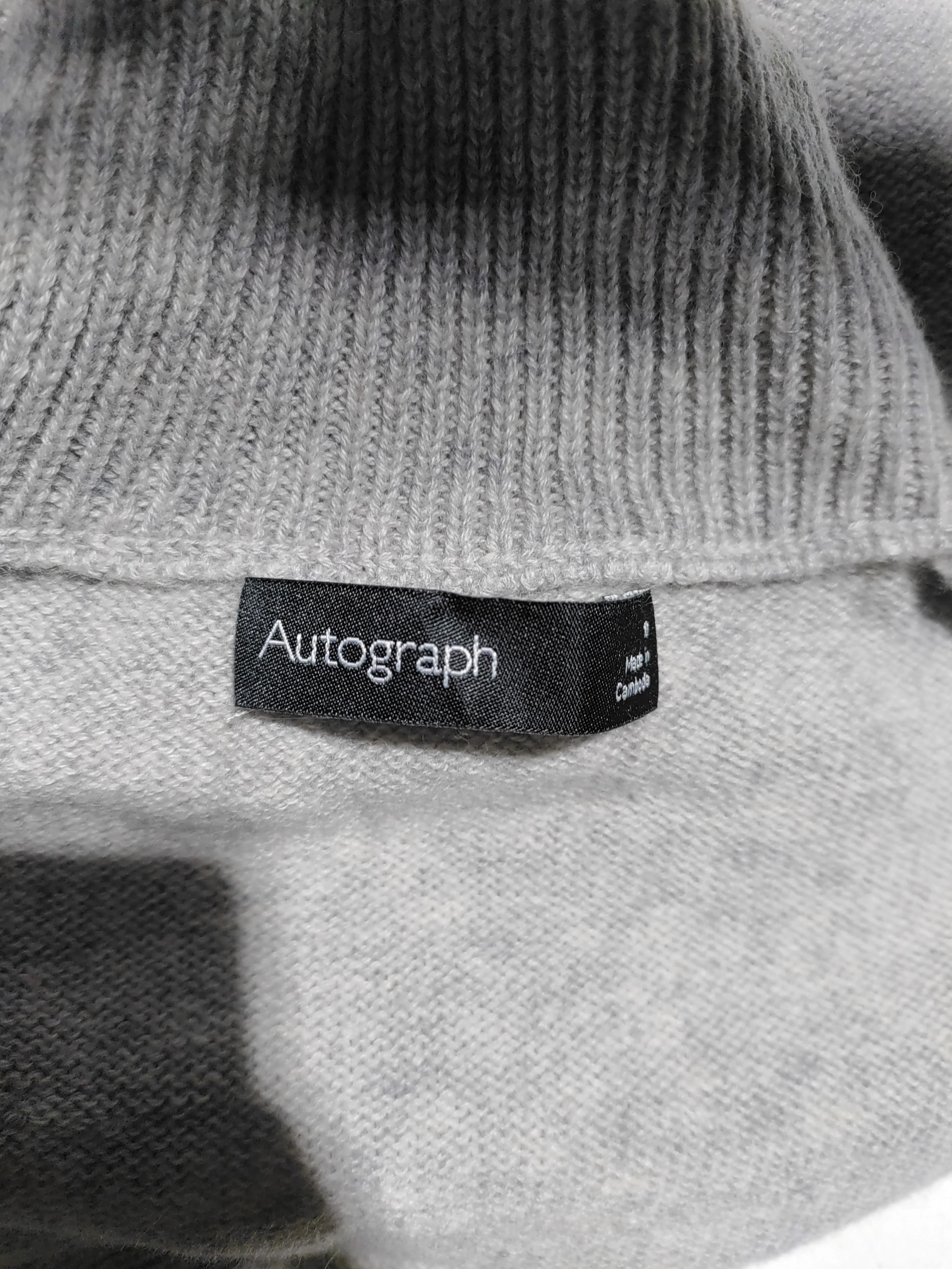 Autograph Women's Jumper UK 10 Grey Wool with Cashmere Roll Neck Pullover - Image 5