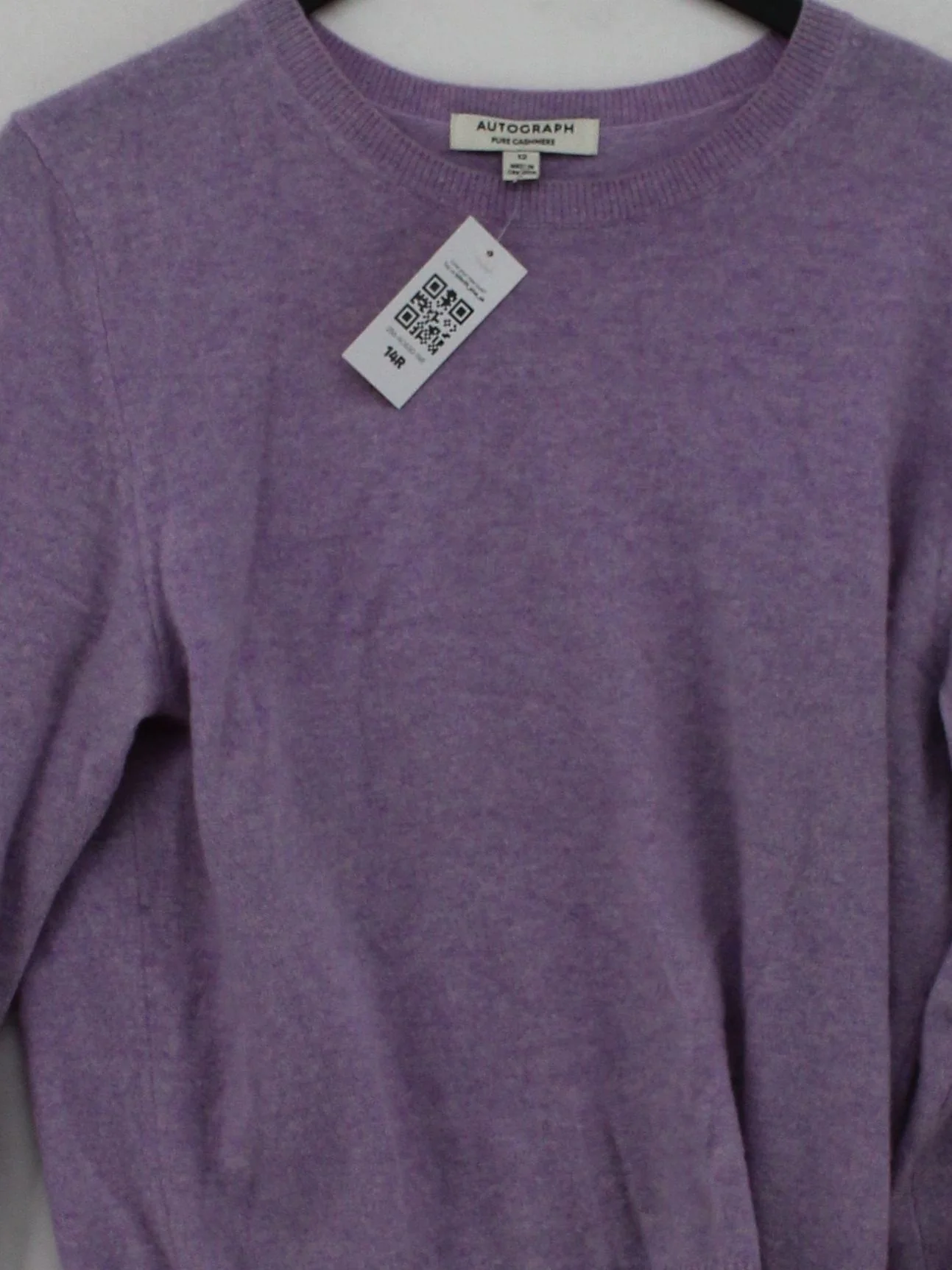 Autograph Women's Jumper UK 12 Purple 100% Cashmere Round Neck Pullover - Image 3