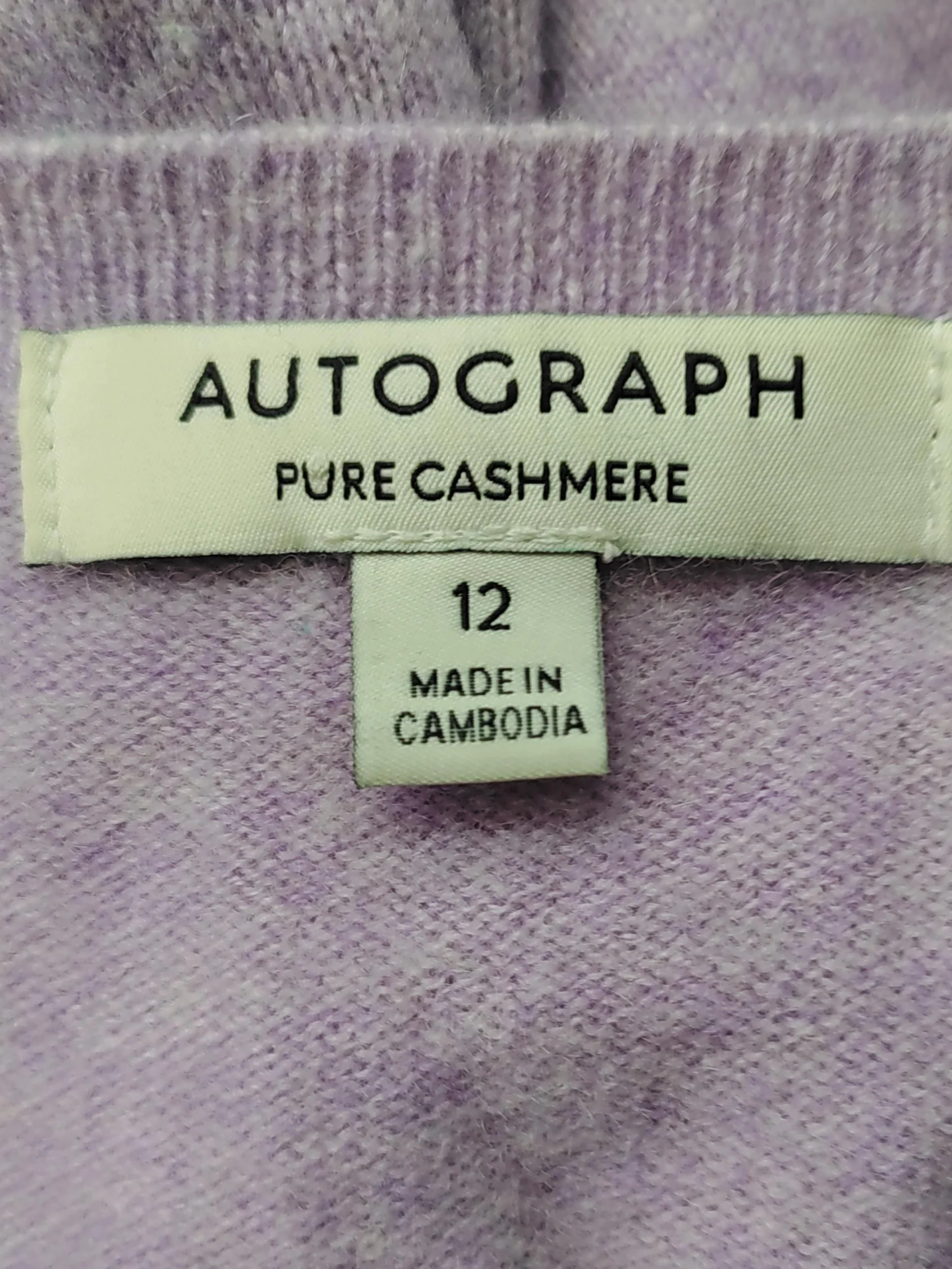 Autograph Women's Jumper UK 12 Purple 100% Cashmere Round Neck Pullover - Image 5