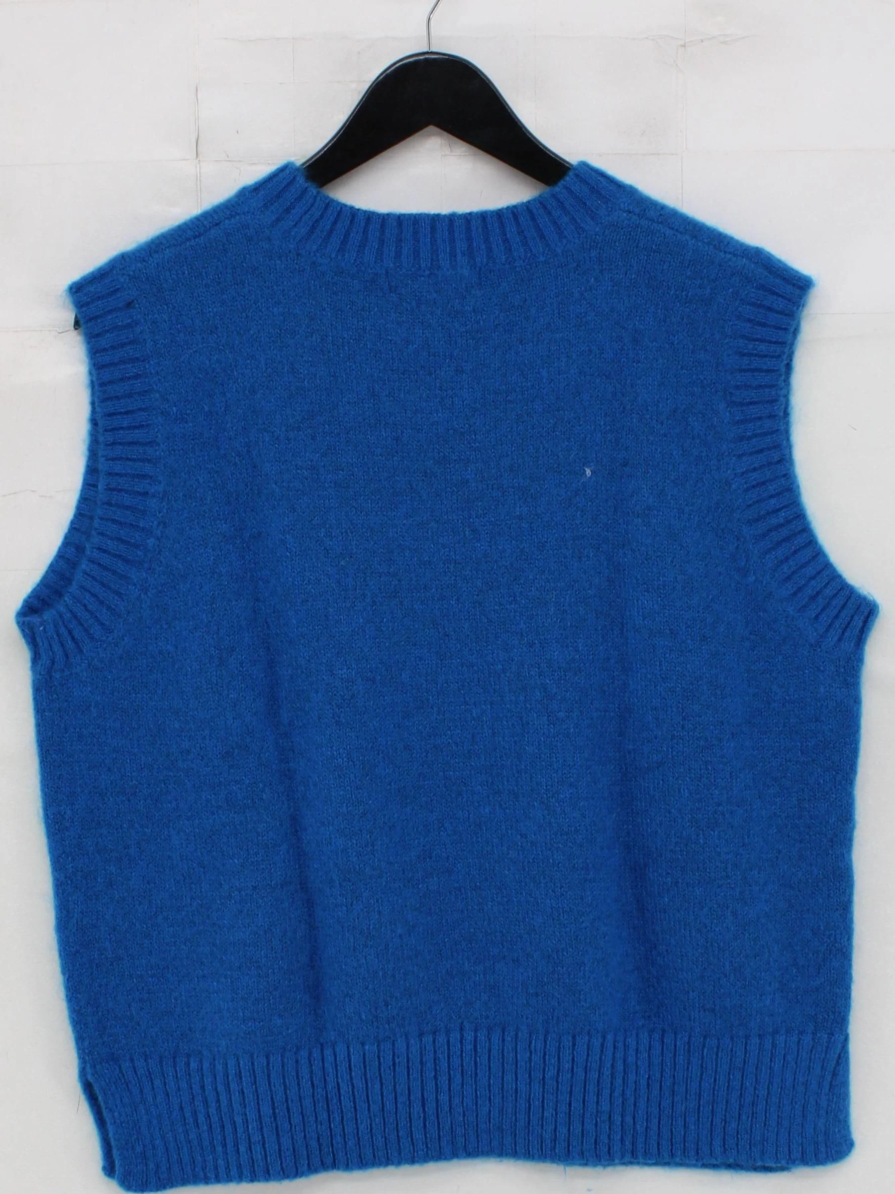 Autograph Women's Jumper UK 14 Blue Polyamide with Wool, Mohair Crew Neck Vest - Image 2
