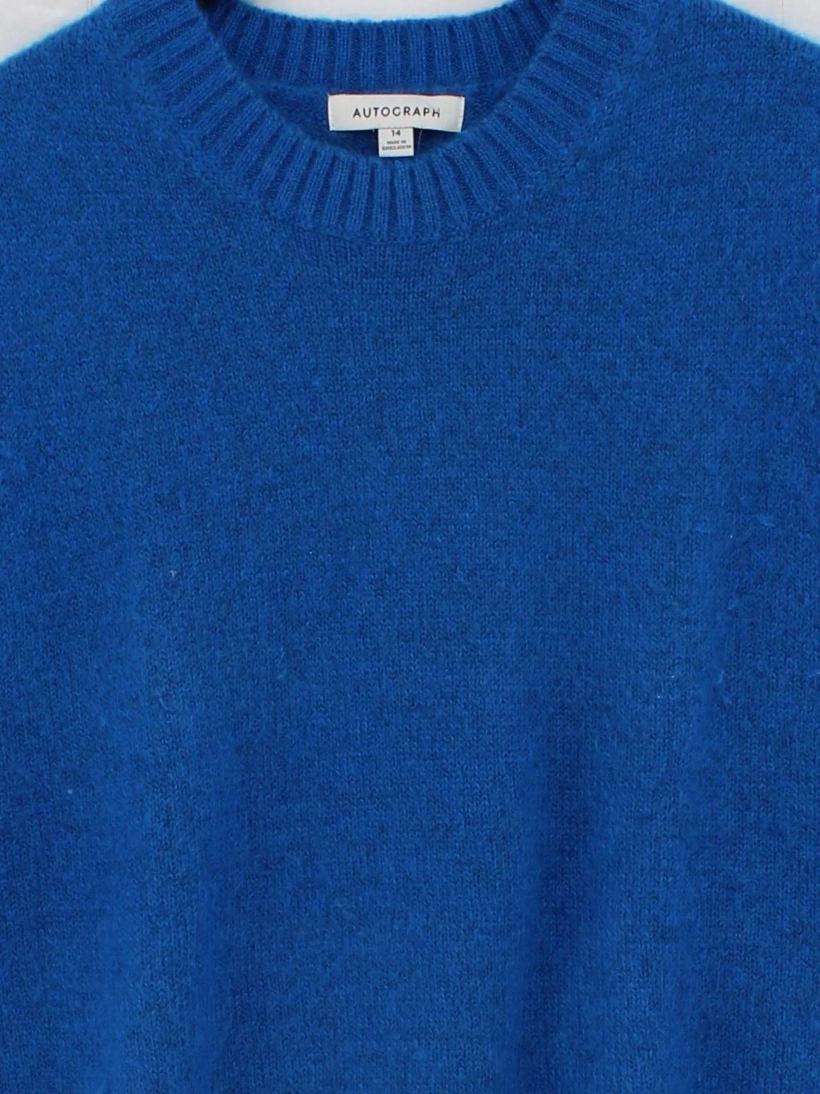 Autograph Women's Jumper UK 14 Blue Polyamide with Wool, Mohair Crew Neck Vest - Image 3