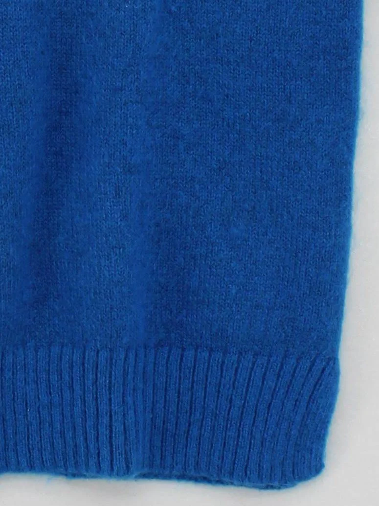 Autograph Women's Jumper UK 14 Blue Polyamide with Wool, Mohair Crew Neck Vest - Image 4