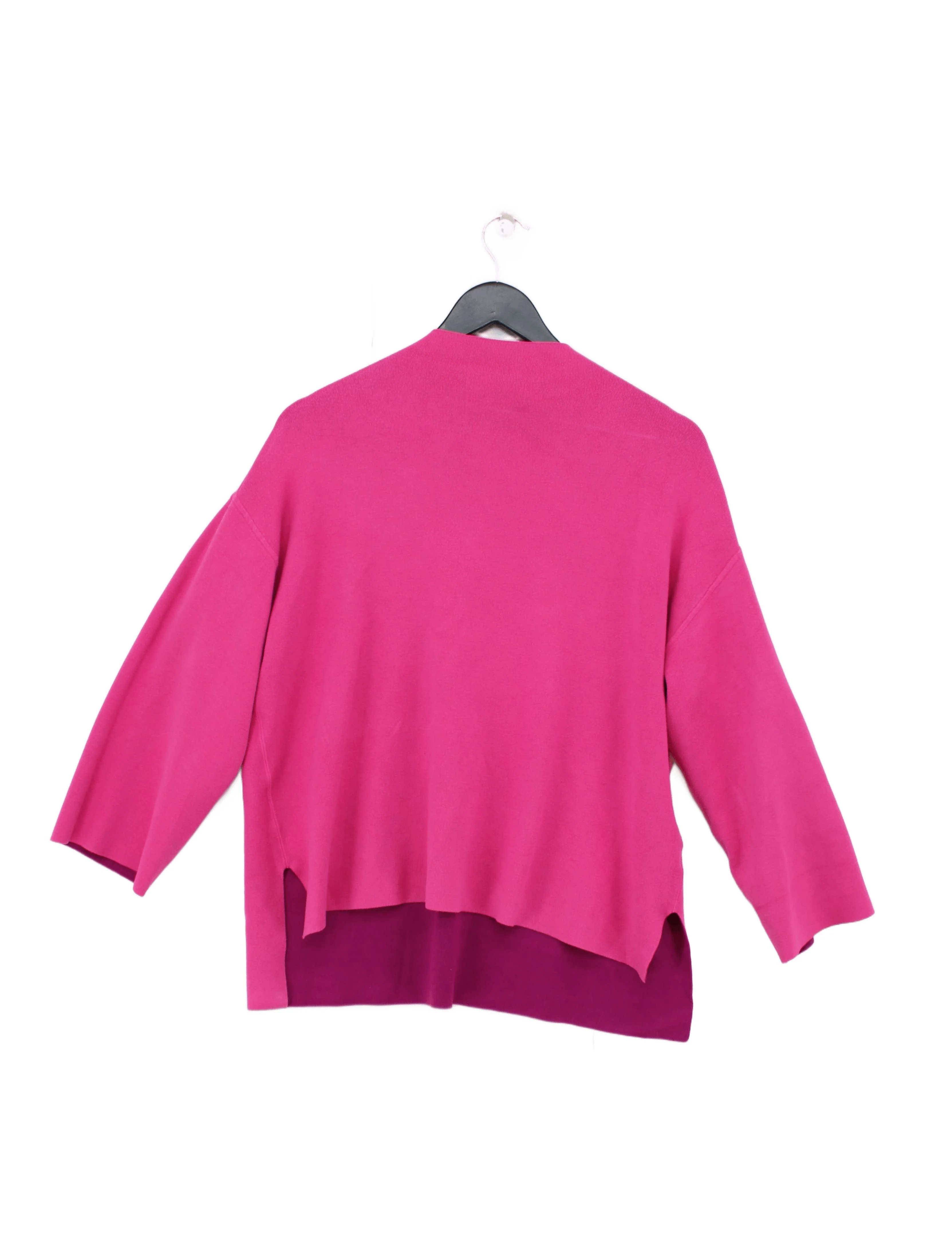 Autograph Women's Jumper UK 16 Pink Viscose with Polyester Mock Neck Pullover