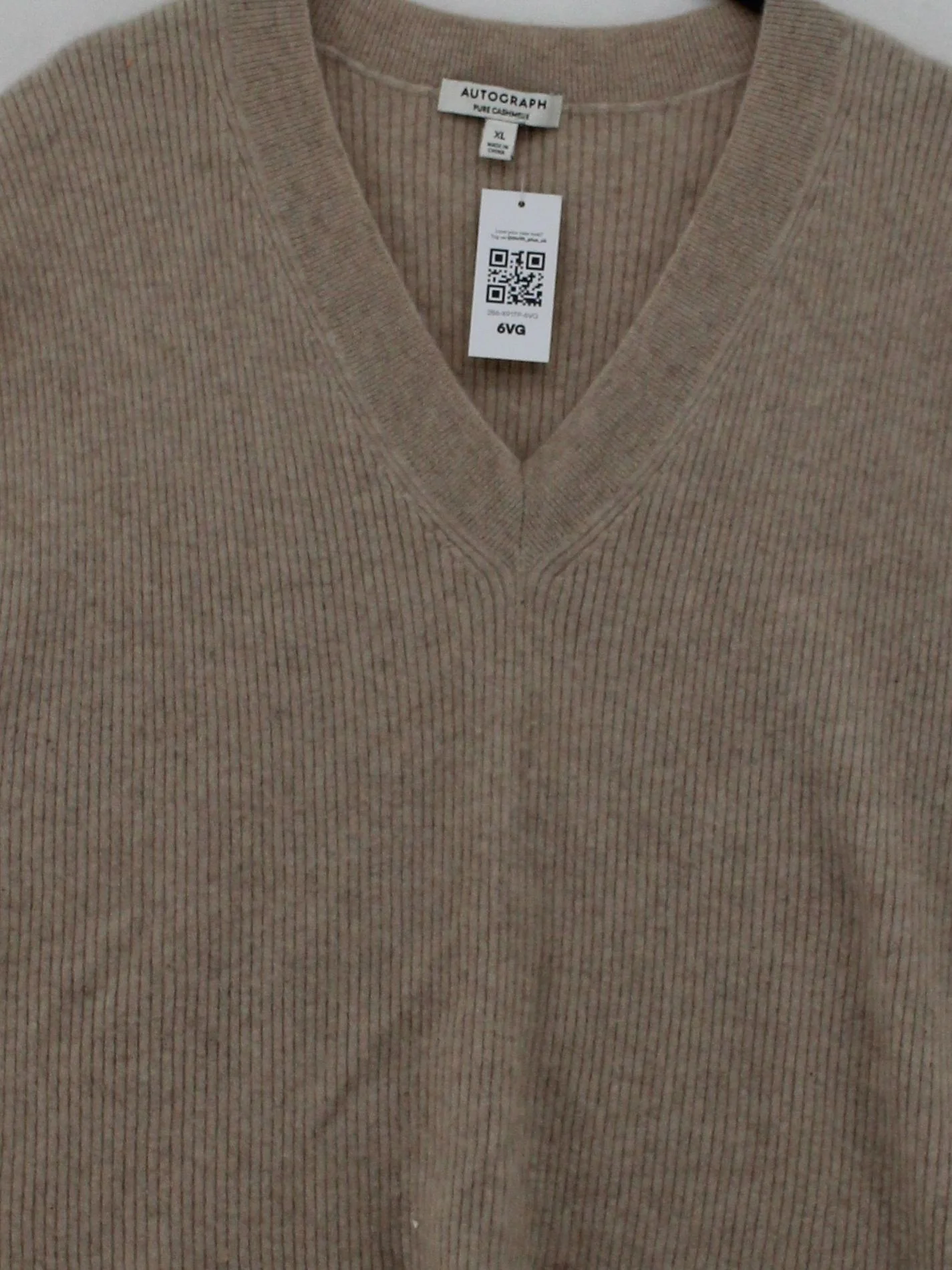 Autograph Women's Jumper XL Tan 100% Cashmere V-Neck Vest - Image 3