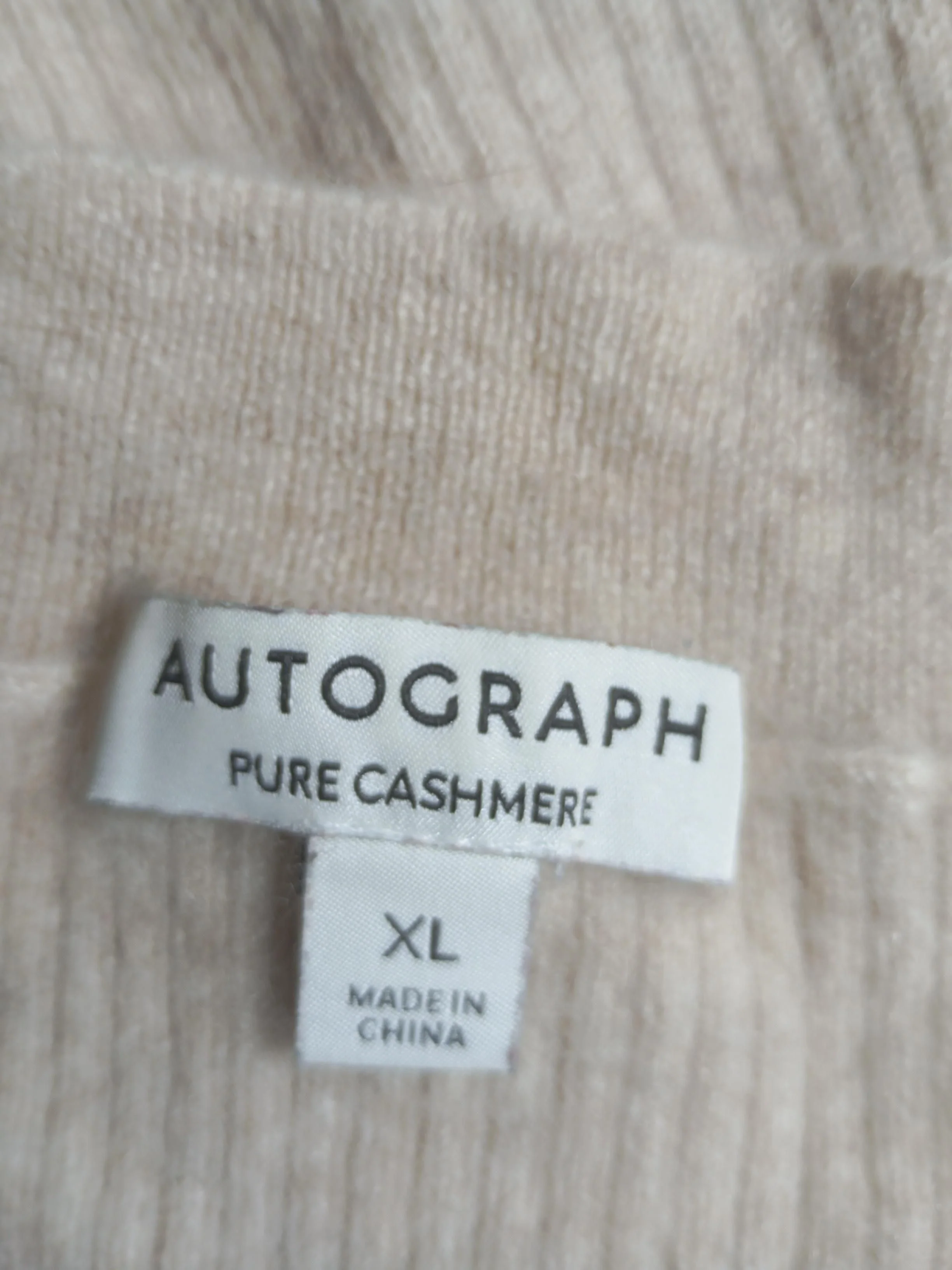 Autograph Women's Jumper XL Tan 100% Cashmere V-Neck Vest - Image 5