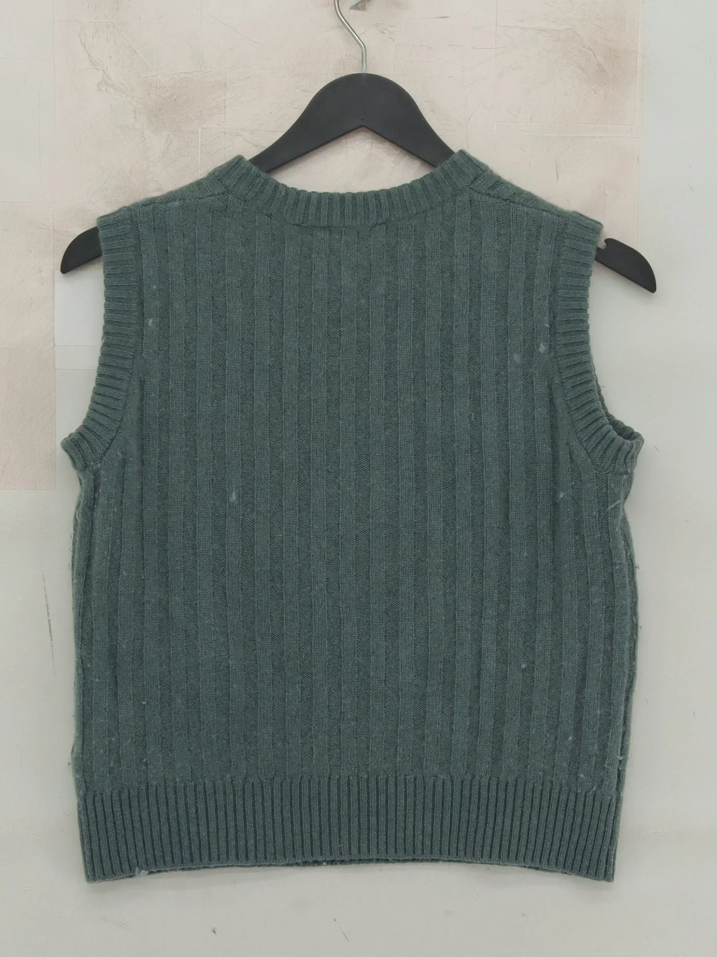 Autograph Women's Jumper XS Green Wool with Cashmere Round Neck Vest - Image 2
