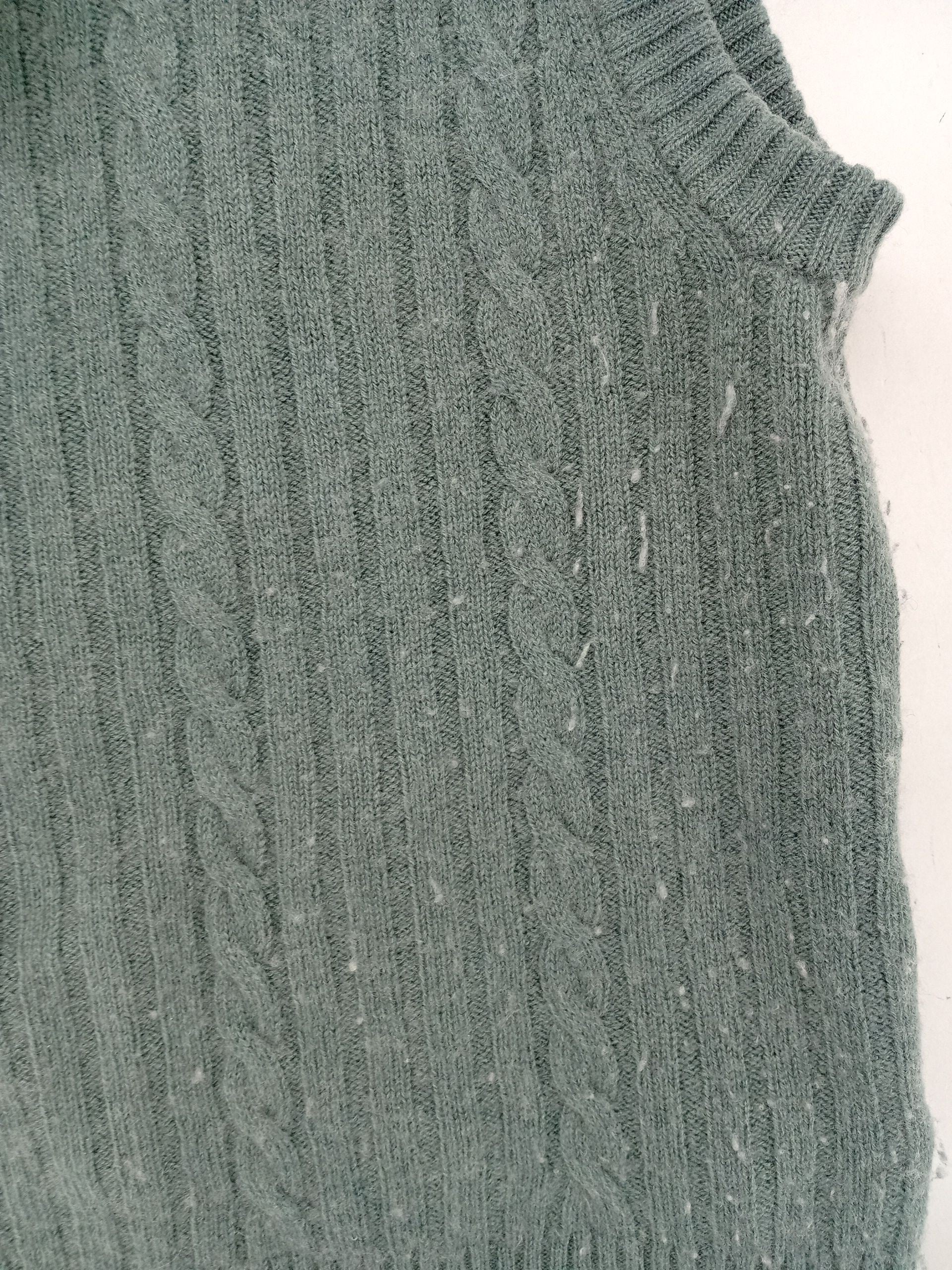 Autograph Women's Jumper XS Green Wool with Cashmere Round Neck Vest - Image 5