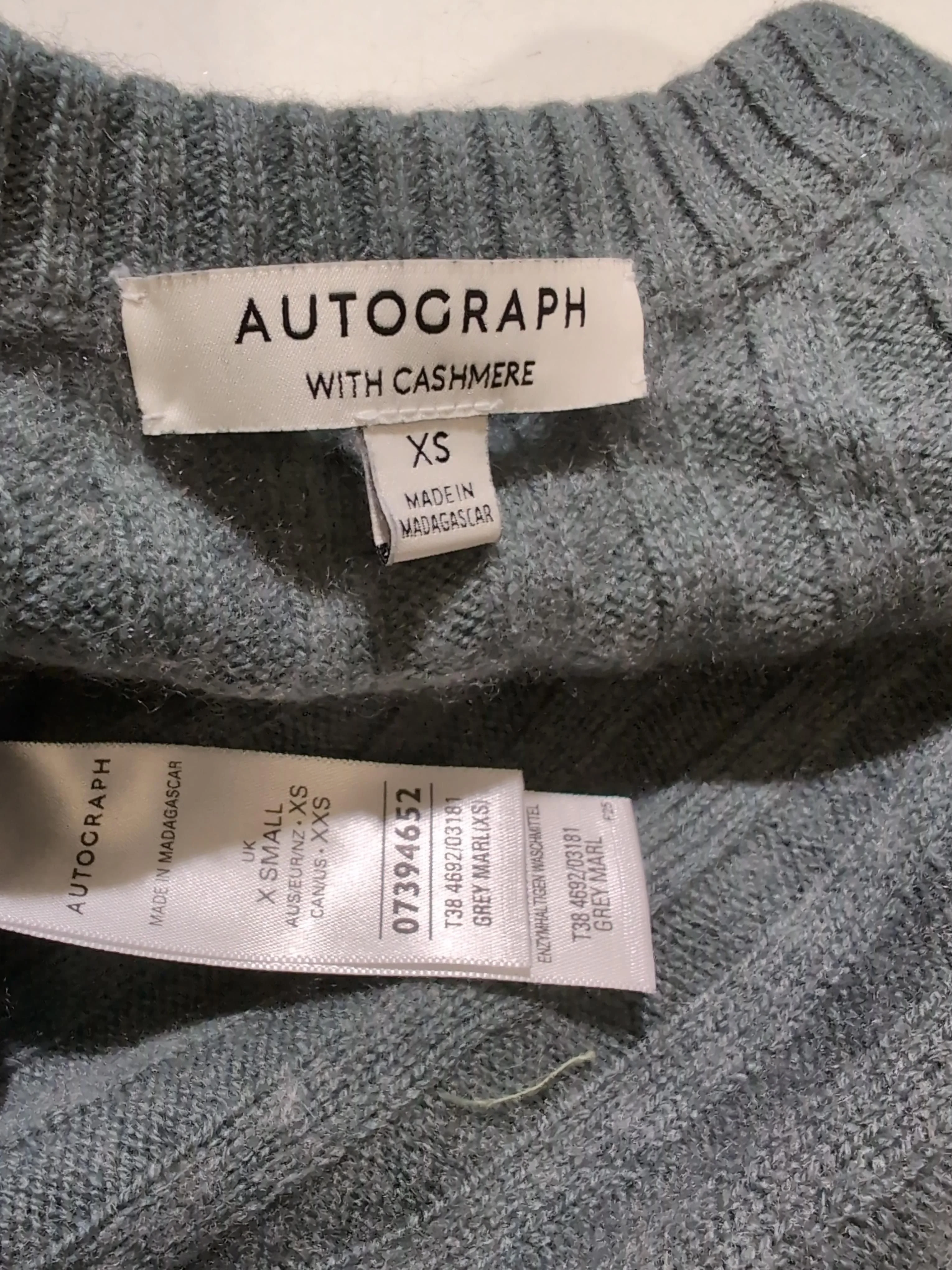 Autograph Women's Jumper XS Green Wool with Cashmere Round Neck Vest - Image 6