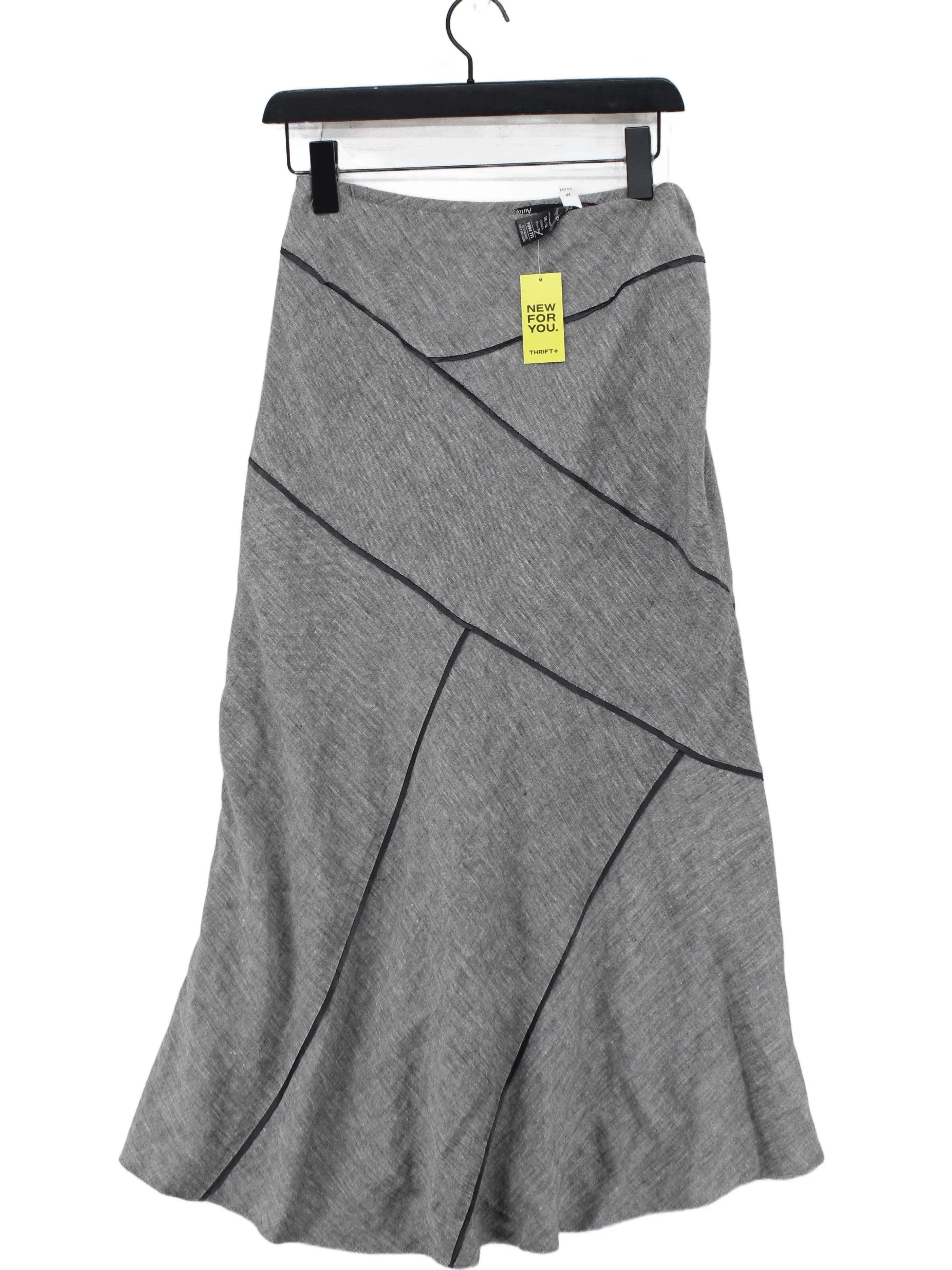 Autograph Women's Midi Skirt UK 12 Grey Linen