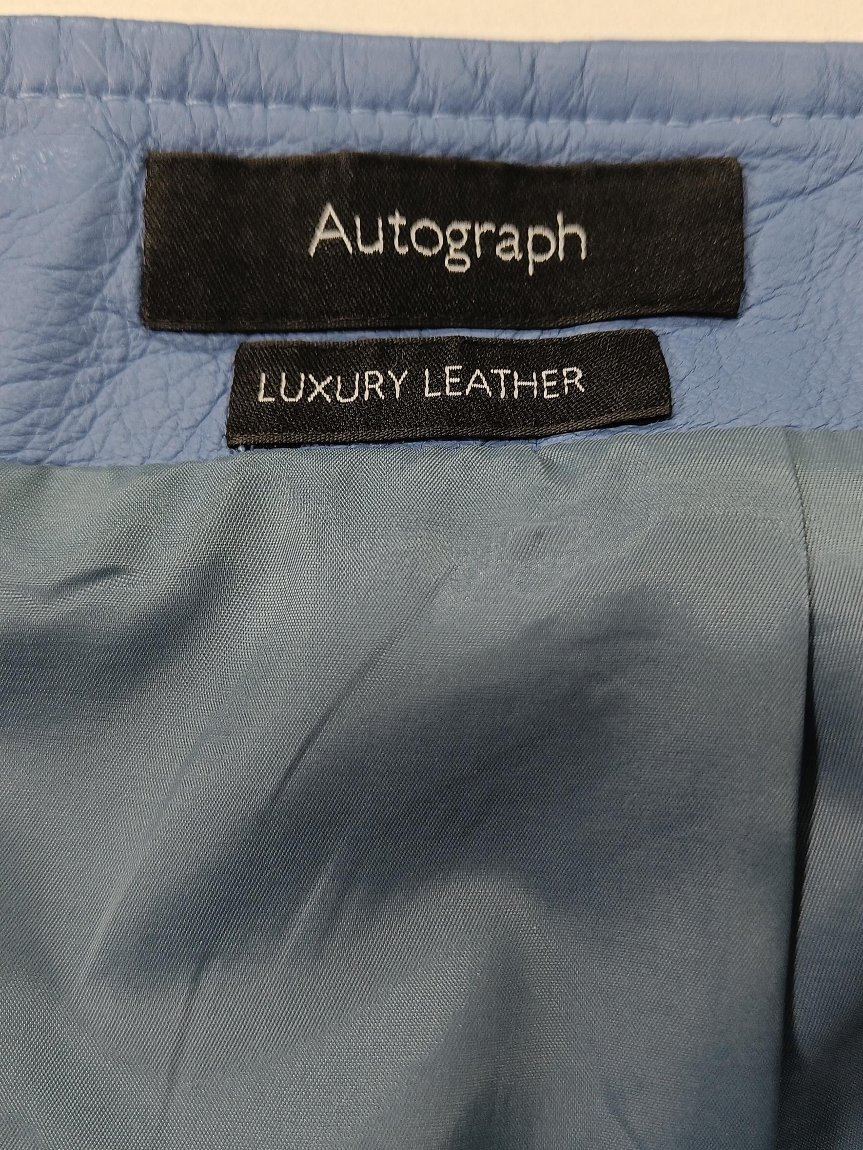 Autograph Women's Midi Skirt W 32 in Blue 100% Leather Midi Straight & Pencil - Image 6