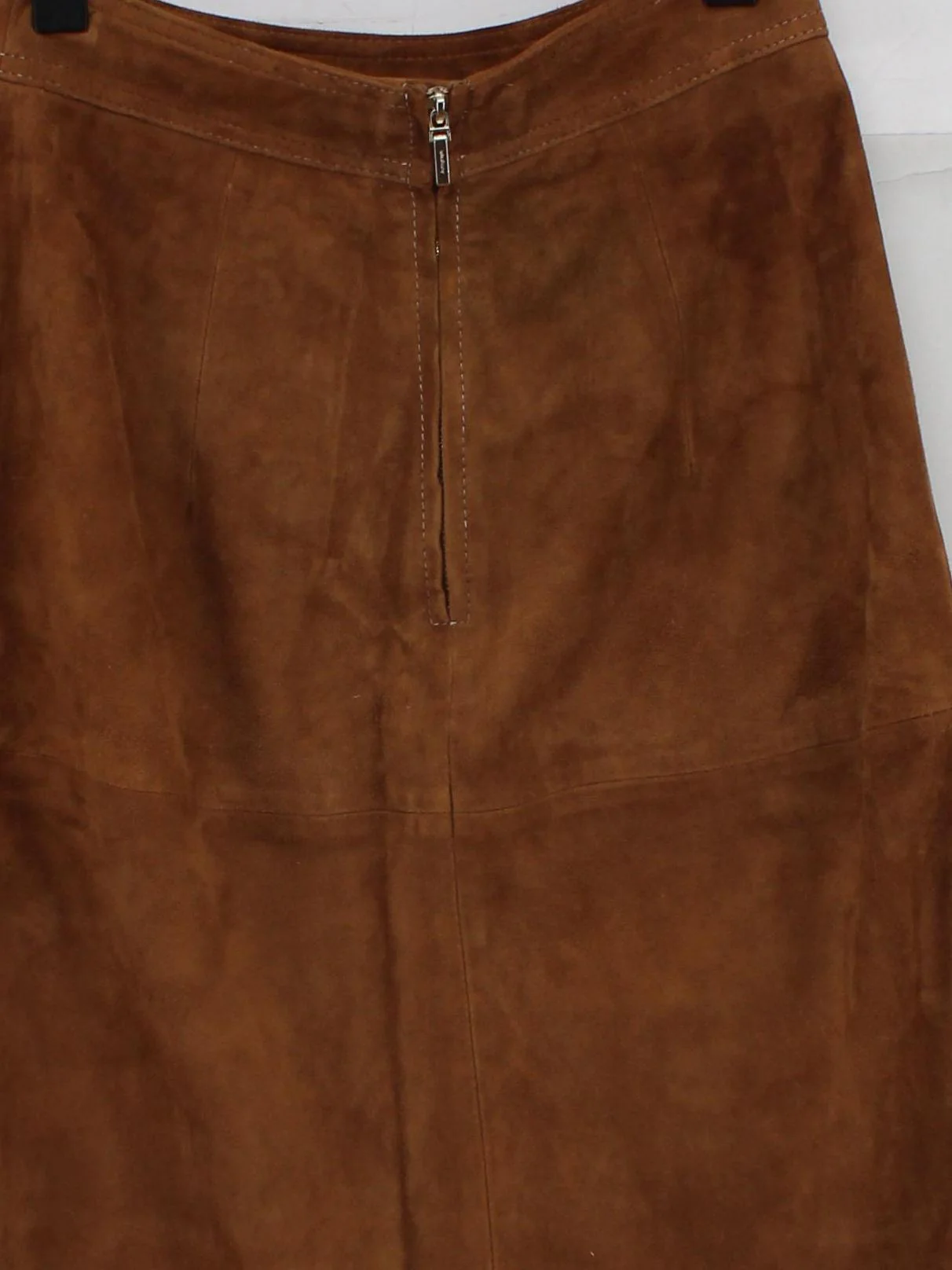Autograph Women's Midi Skirt XS Brown Suede with Polyester Midi A-Line - Image 3