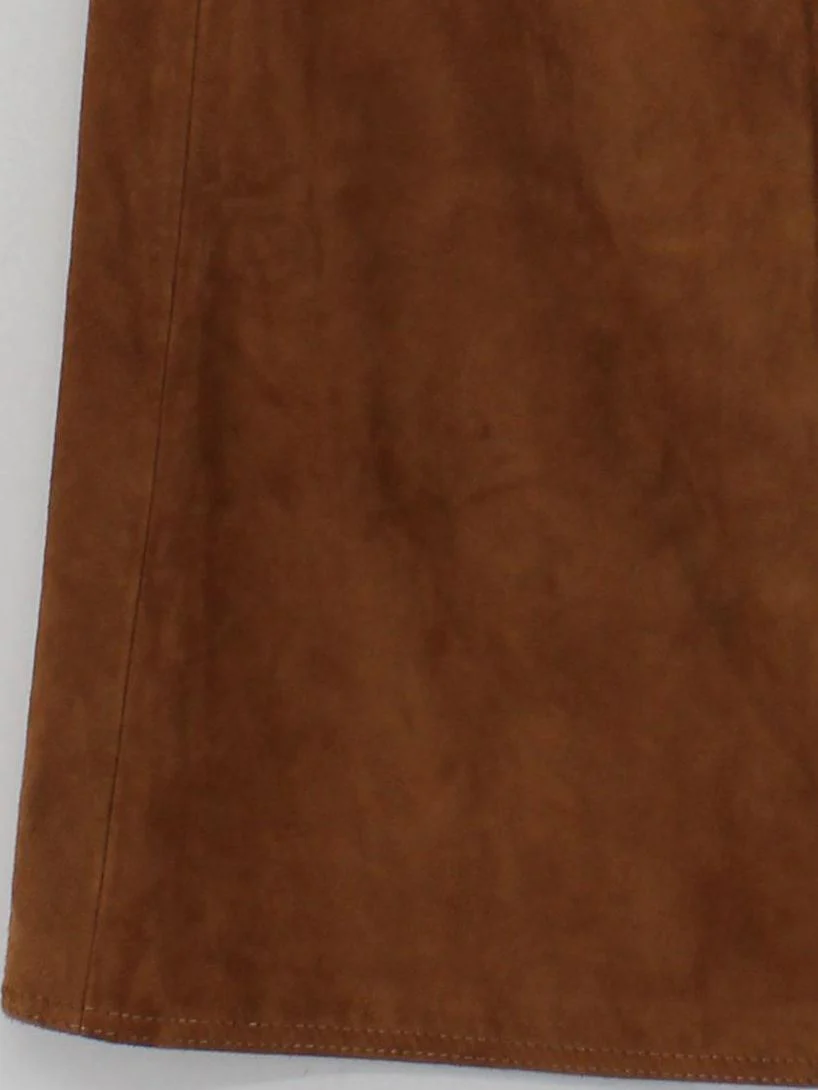 Autograph Women's Midi Skirt XS Brown Suede with Polyester Midi A-Line - Image 4