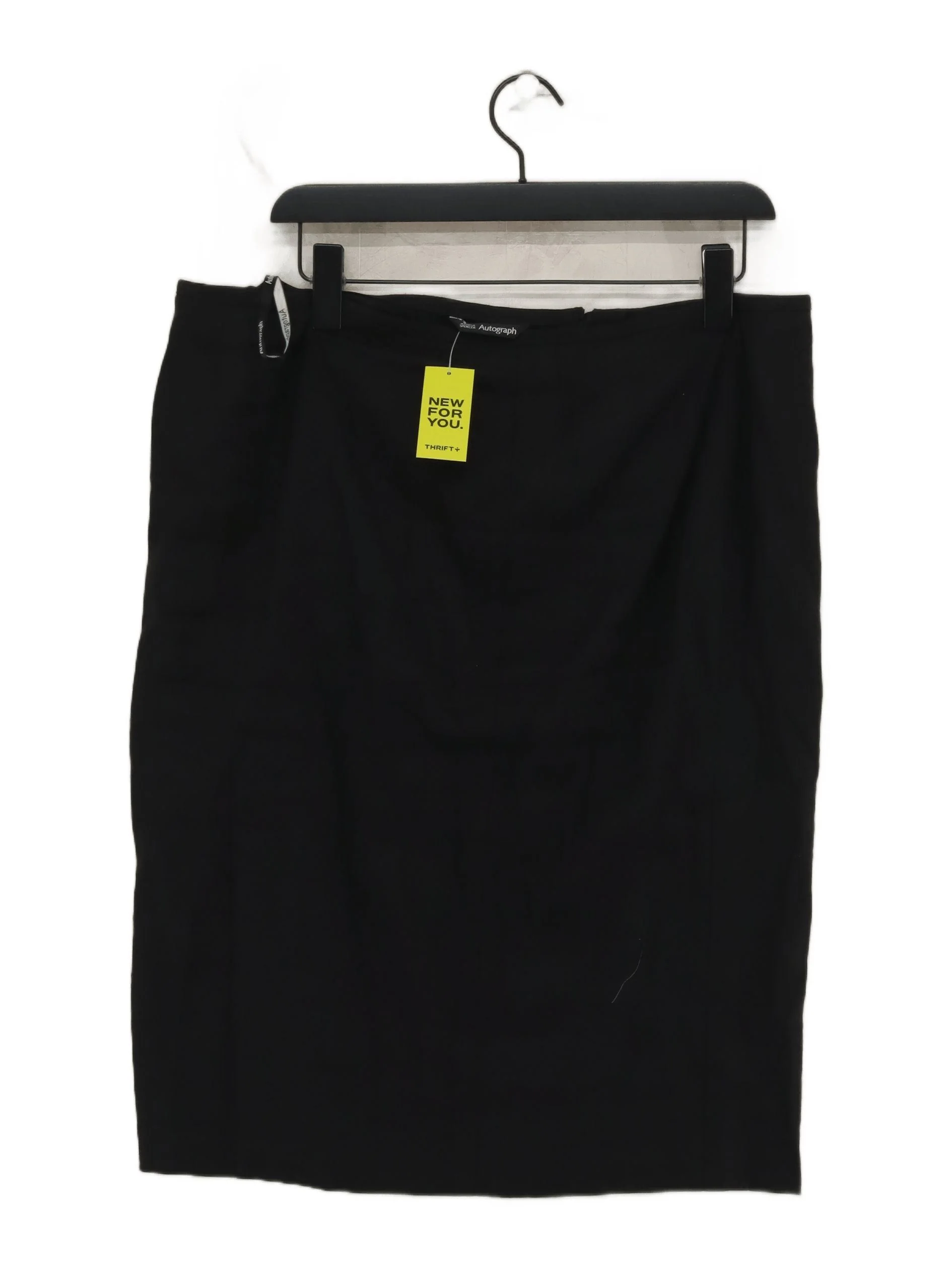 Autograph Women's Mini Skirt UK 18 Black Linen with Polyester, Elastane Mini
