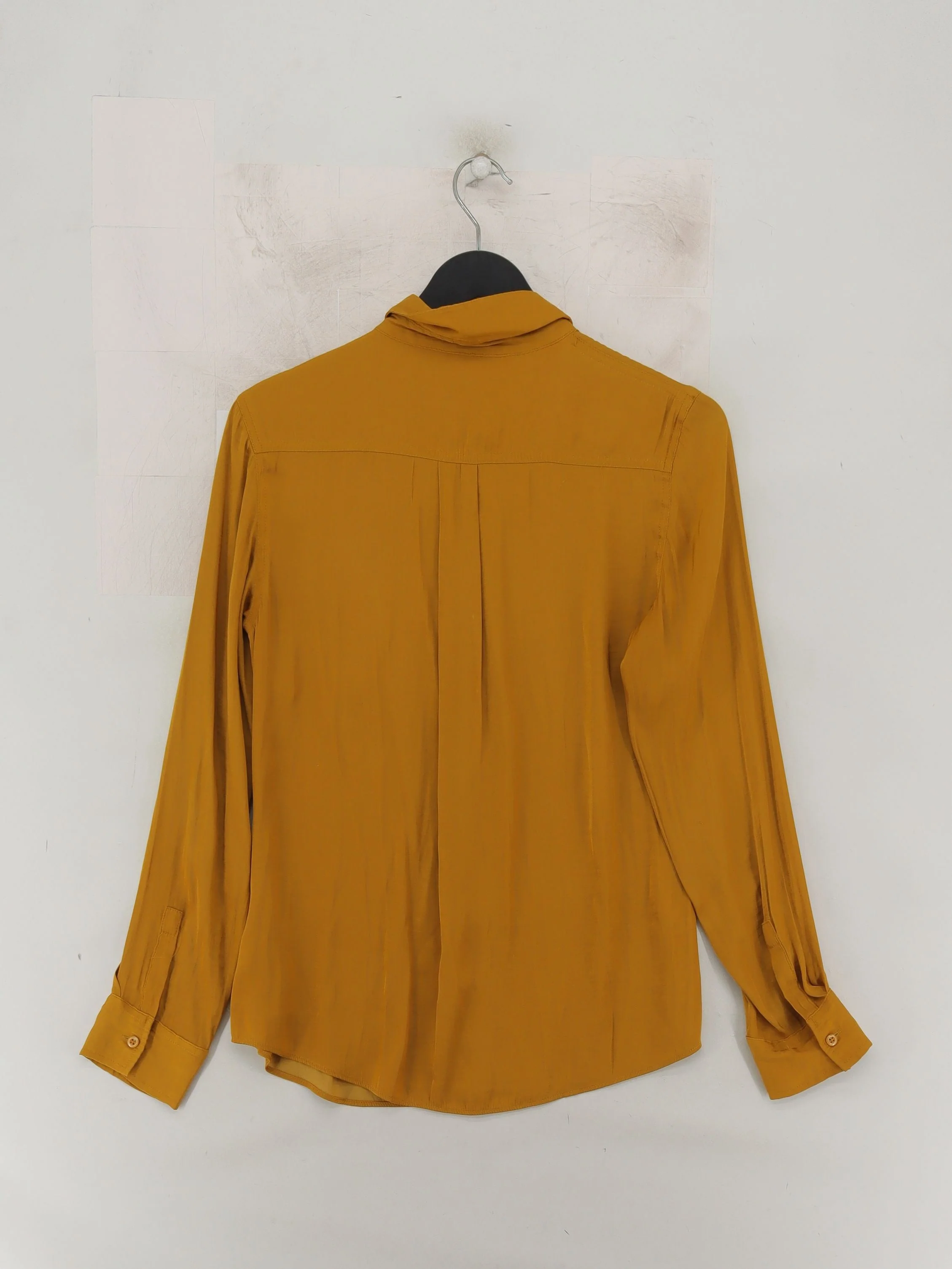 Autograph Women's Shirt UK 10 Yellow 100% Polyester Long Sleeve Collared Basic - Image 2