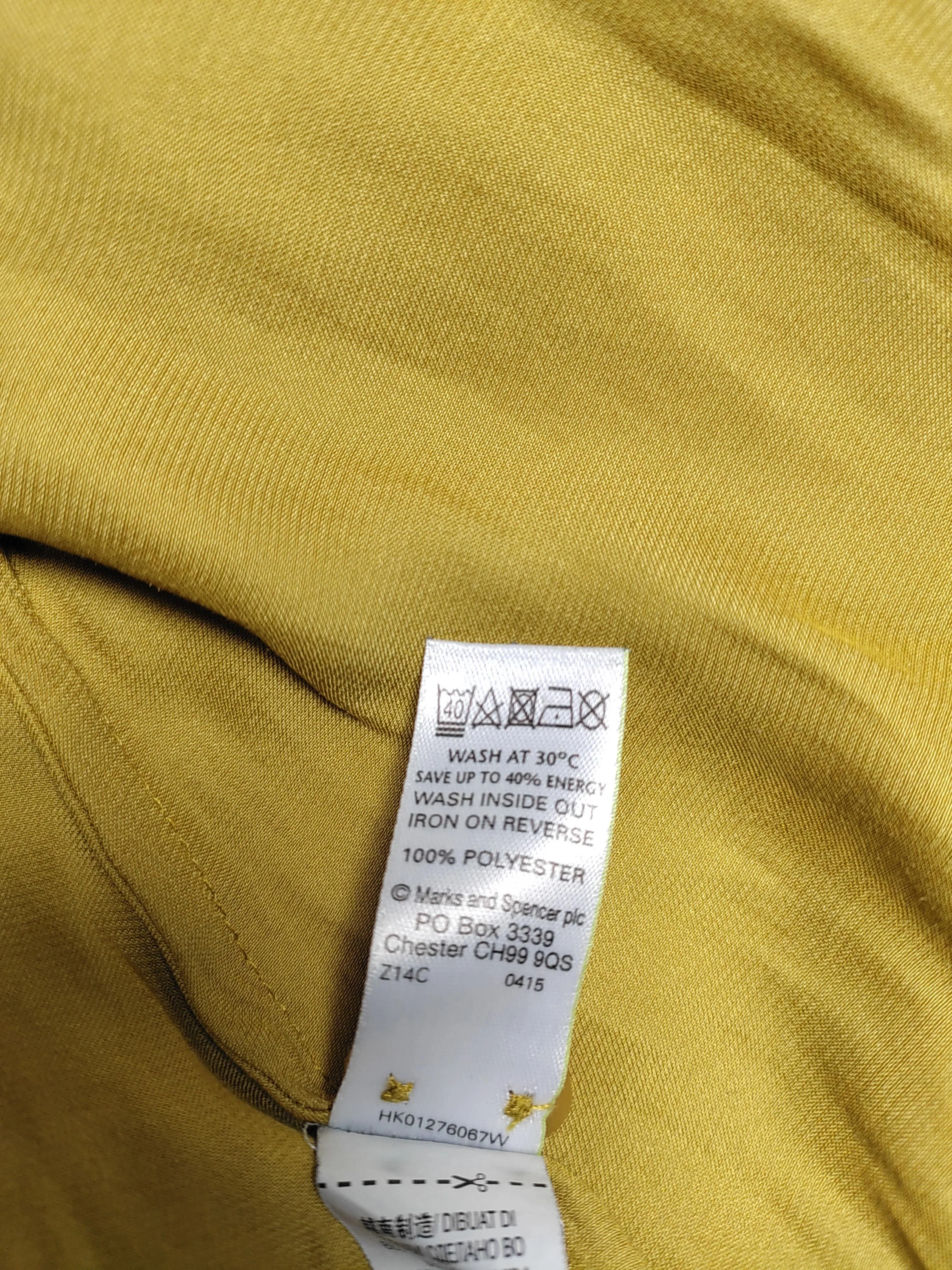 Autograph Women's Shirt UK 10 Yellow 100% Polyester Long Sleeve Collared Basic - Image 7