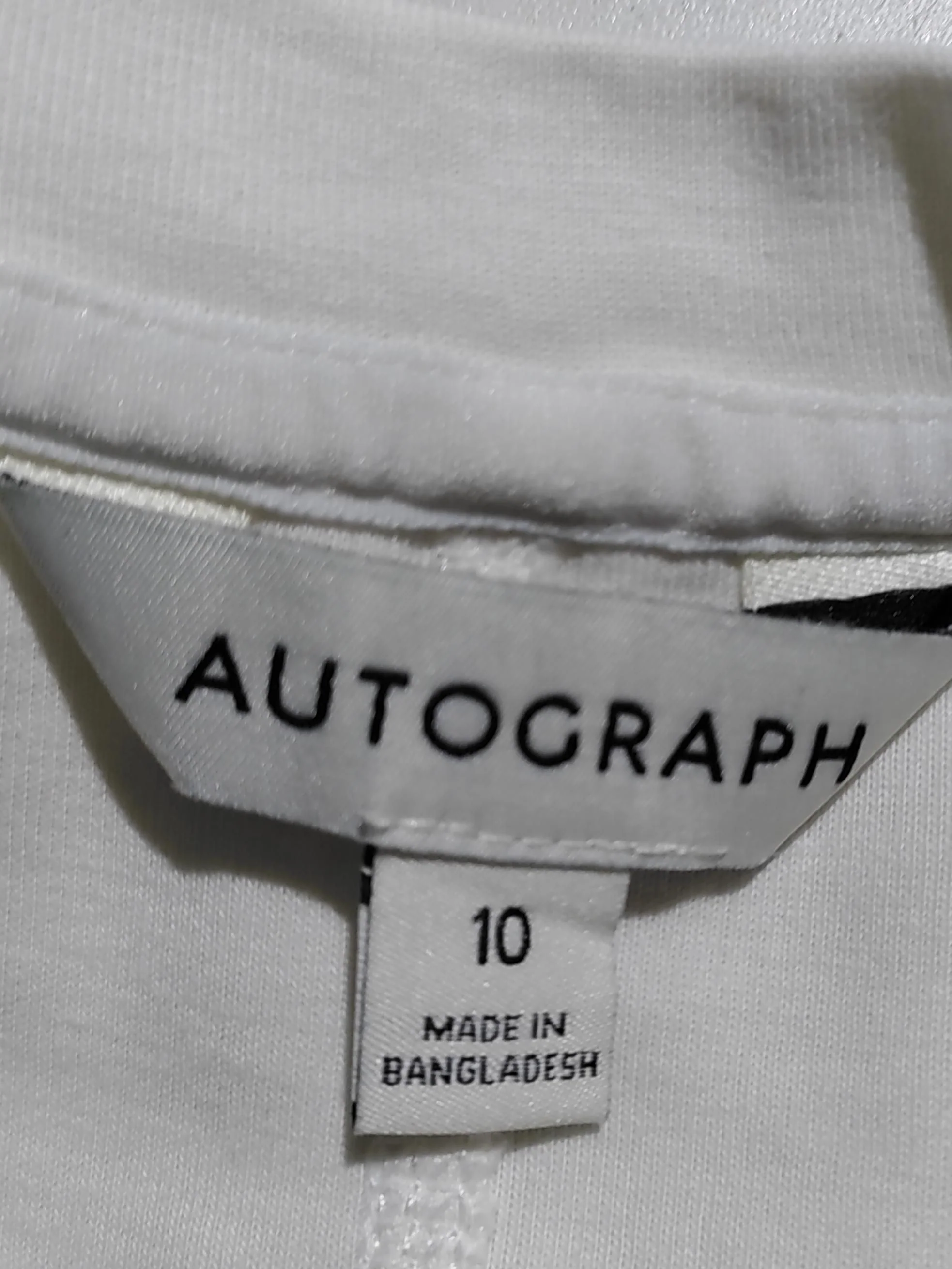 Autograph Women's T-Shirt UK 10 White Cotton with Elastane Basic - Image 5