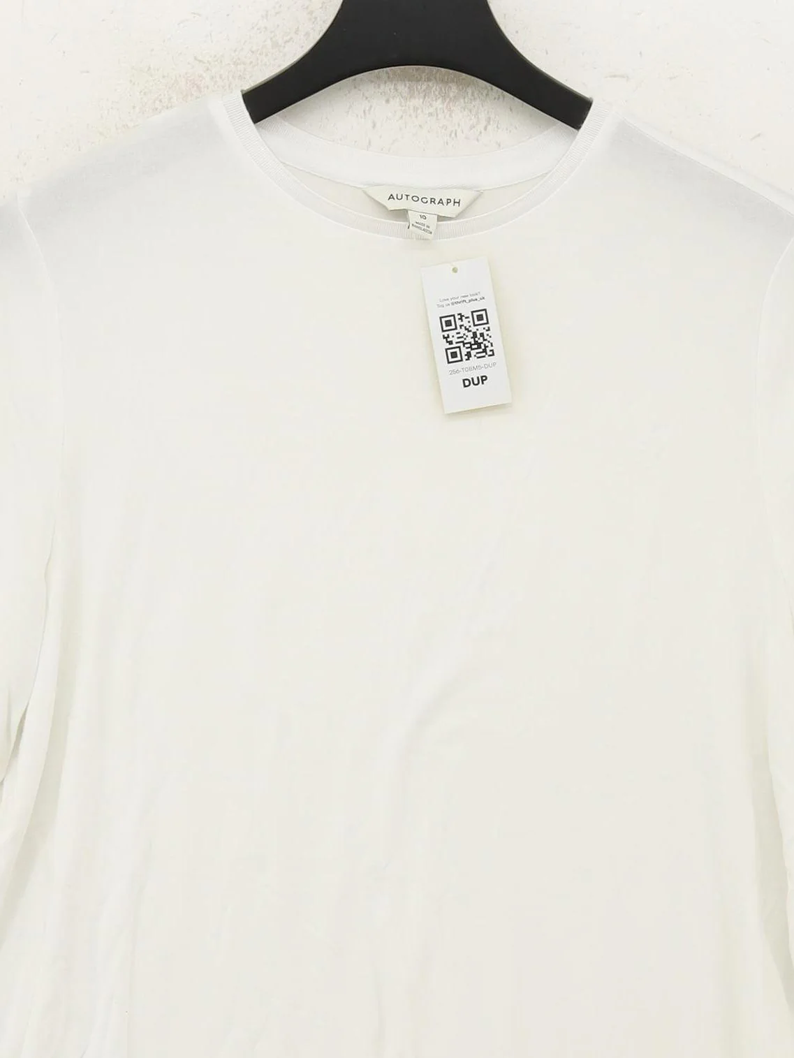 Autograph Women's T-Shirt UK 10 White Viscose with Elastane Basic - Image 3