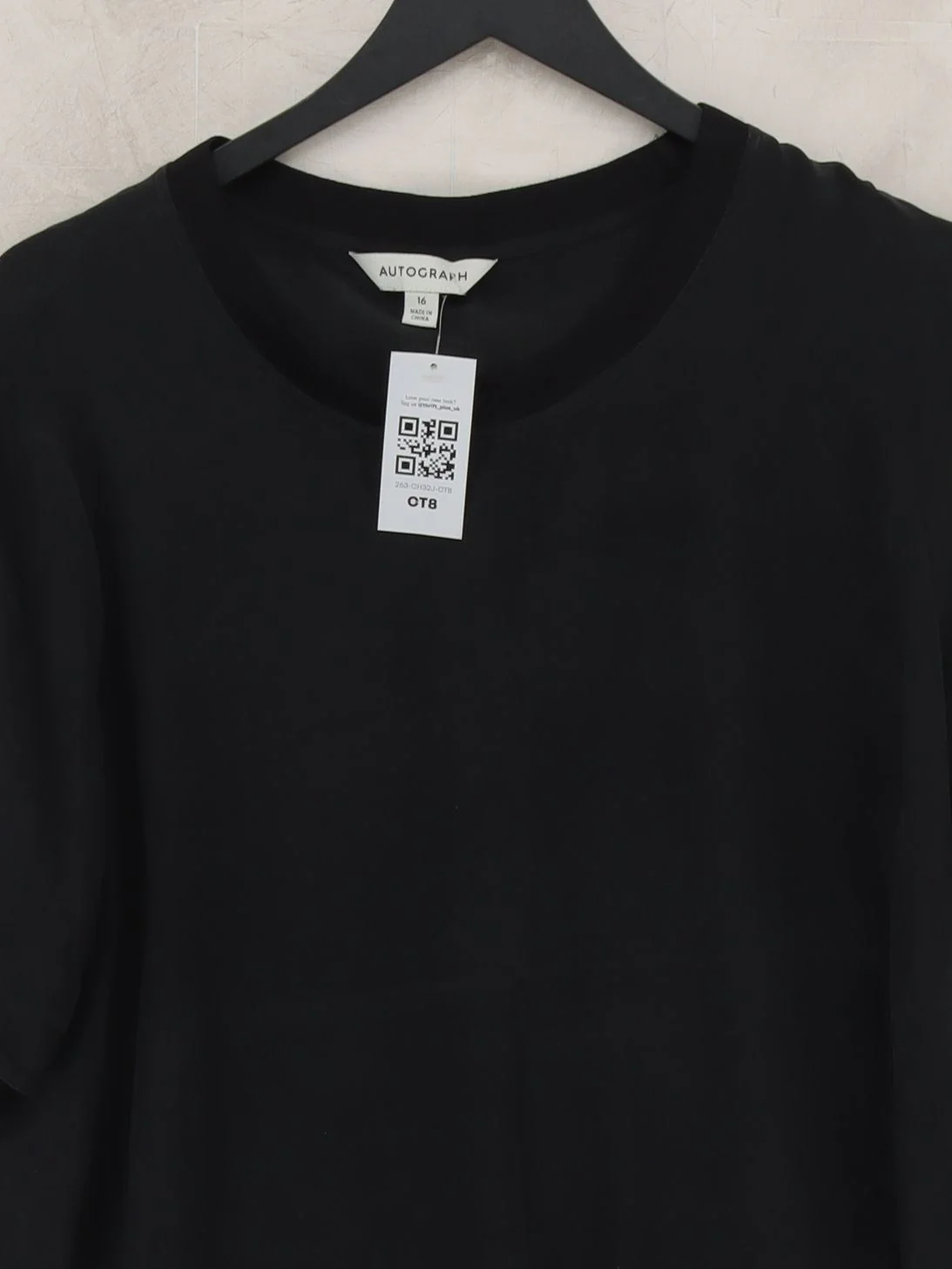 Autograph Women's T-Shirt UK 16 Black Silk - Image 3