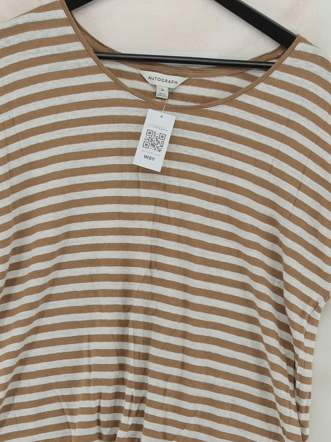 Autograph Women's T-Shirt UK 16 Multi 100% Linen Basic - Image 3