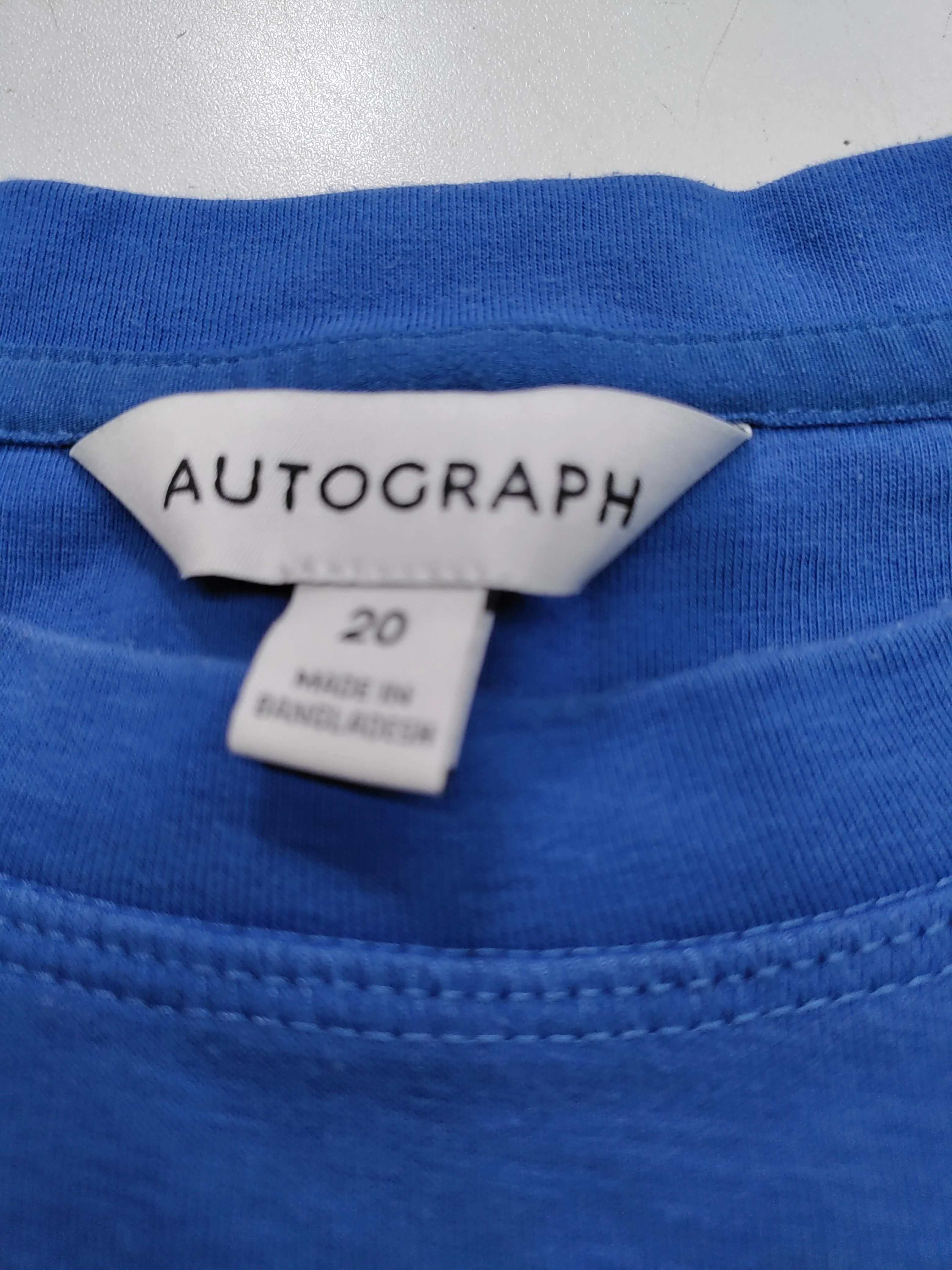 Autograph Women's T-Shirt UK 20 Blue Cotton with Elastane Basic - Image 5
