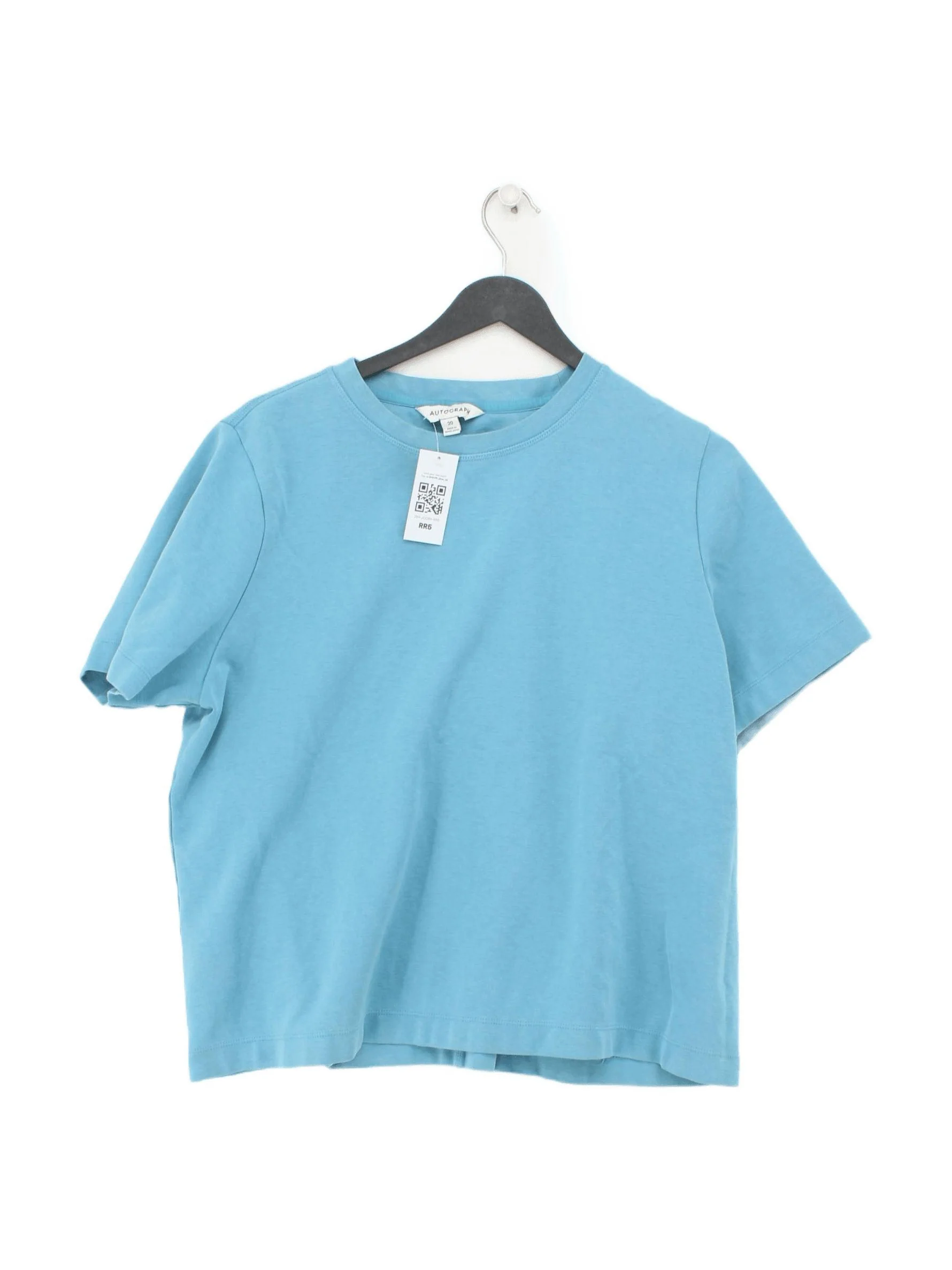 Autograph Women's T-Shirt UK 20 Blue Cotton with Elastane, Spandex Basic