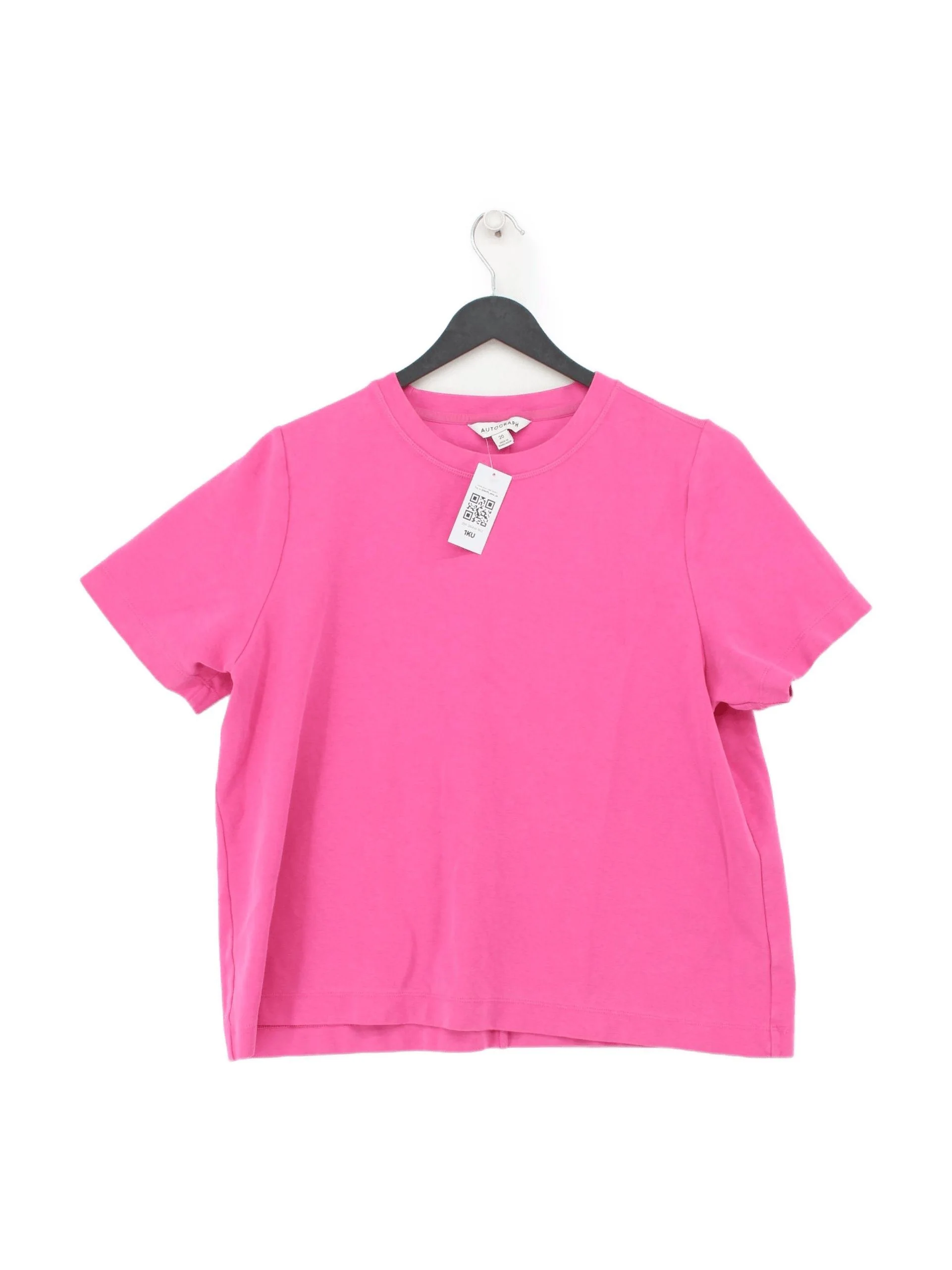 Autograph Women's T-Shirt UK 20 Pink Cotton with Elastane Basic