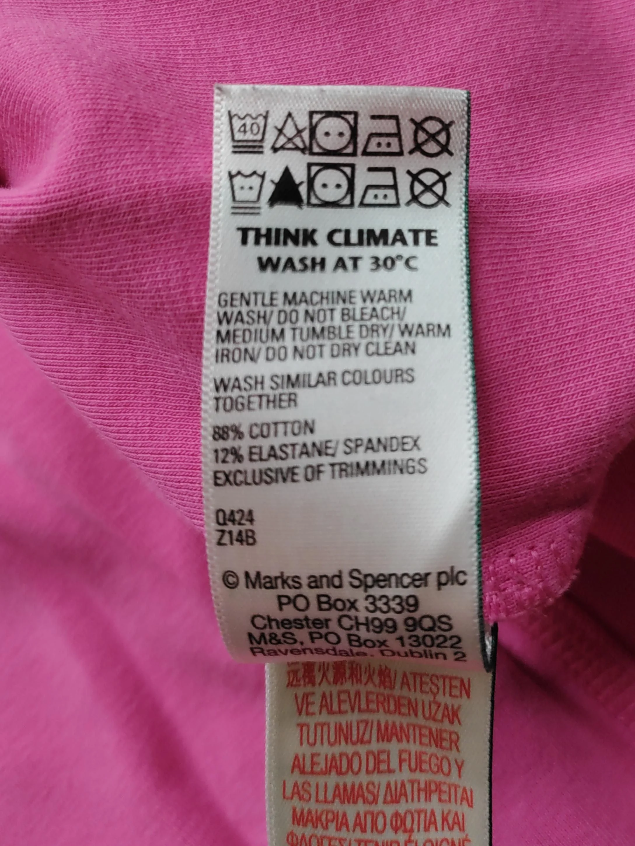 Autograph Women's T-Shirt UK 20 Pink Cotton with Elastane Basic - Image 6